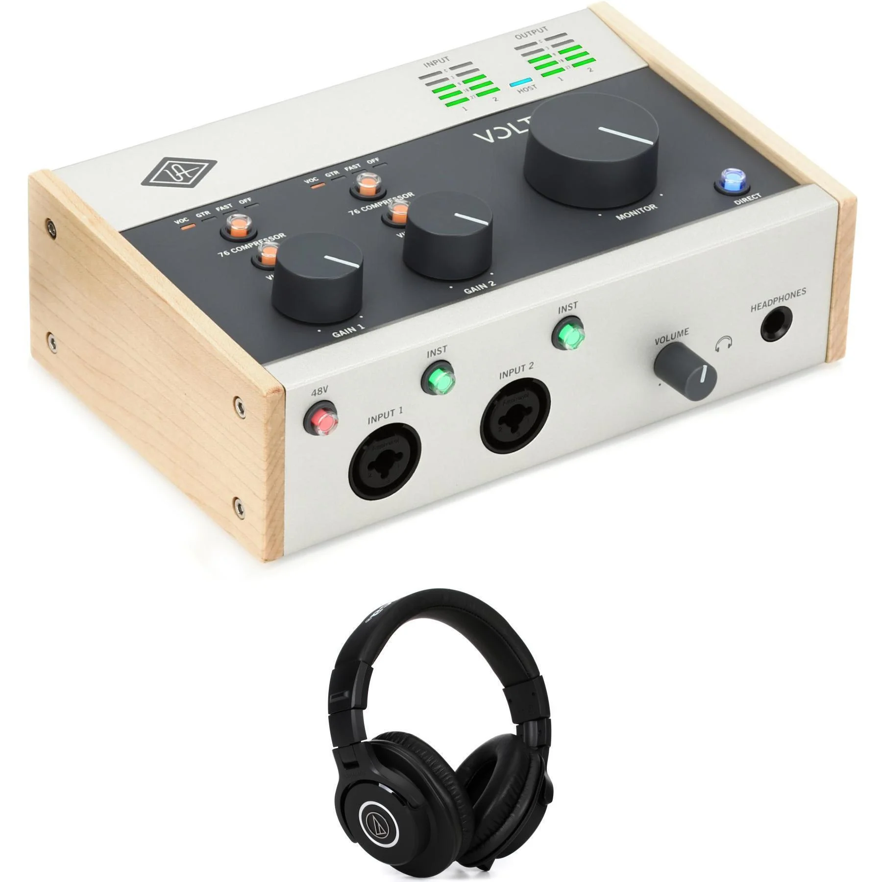 Universal Audio Volt 276 USB-C音频接口和耳机