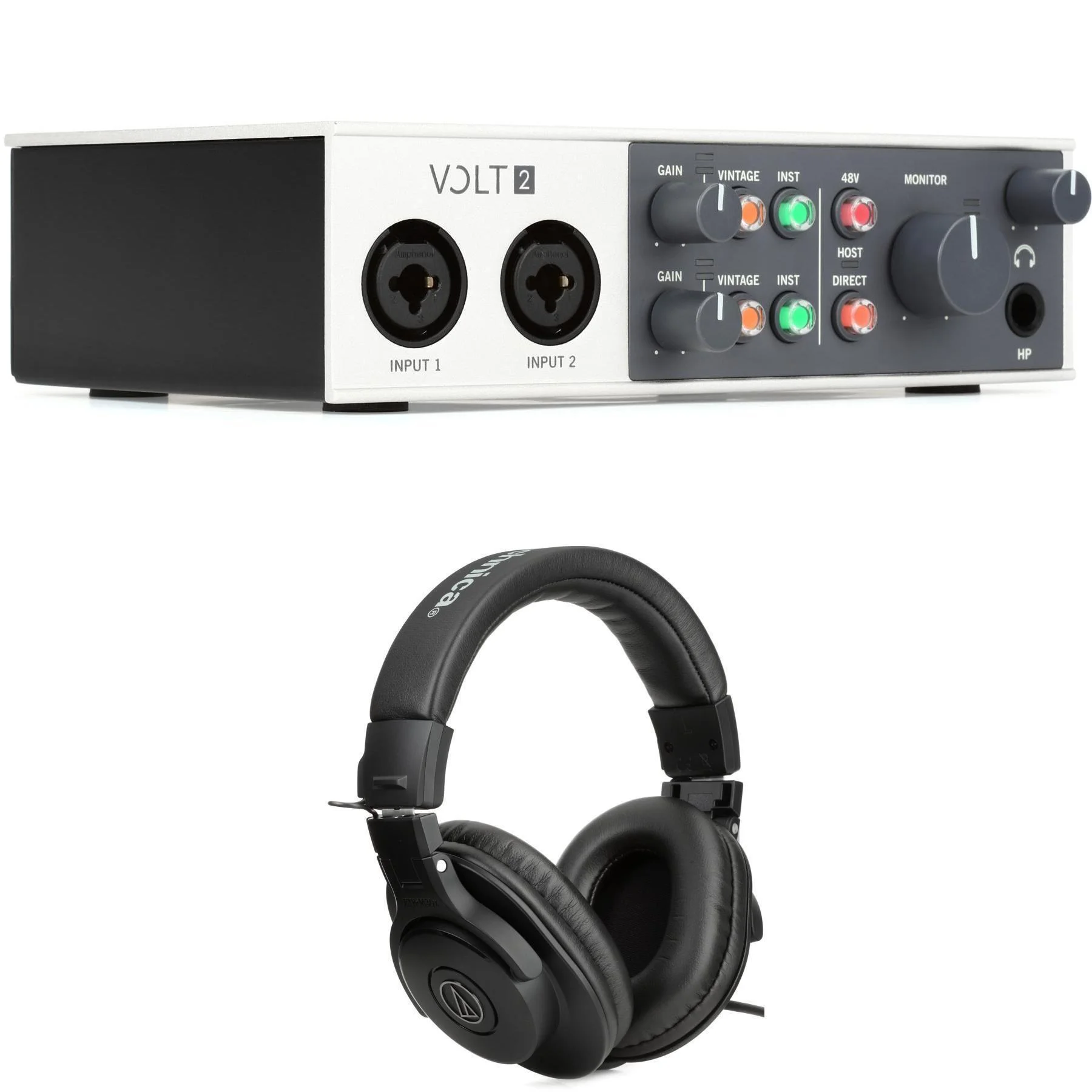 Universal Audio Volt 2 USB-C音频接口和耳机