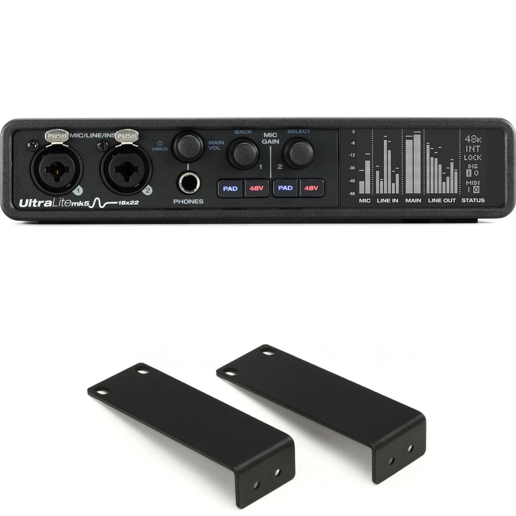 MOTU UltraLite-mk5 18x22 USB音频接口和机架安装套件