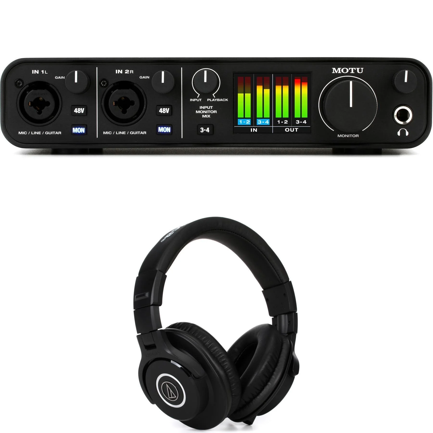 MOTU M4 4进4出USB-C音频接口和耳机