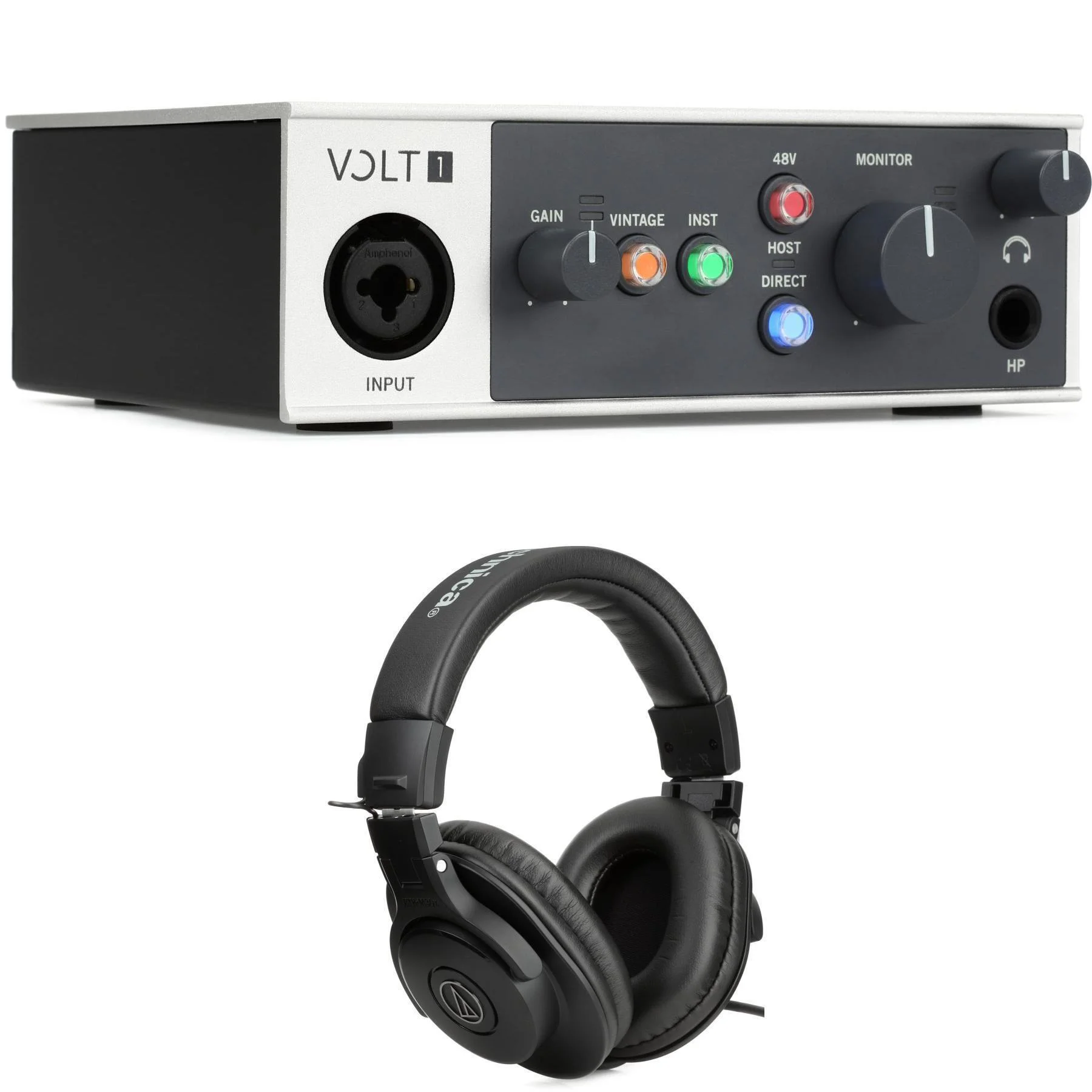 Universal Audio Volt 1 USB-C音频接口和耳机