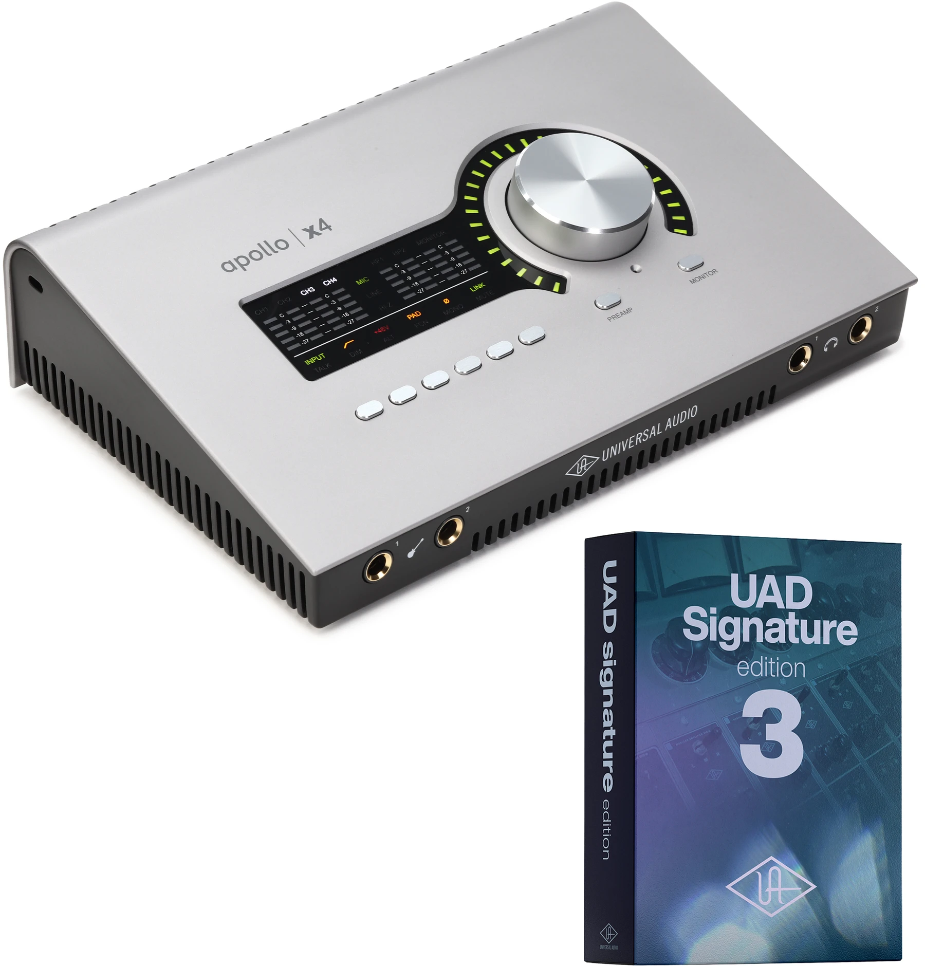 Universal Audio Apollo x4 第二代Essentials+ Thunderbolt音频接口，带UAD Signature Edition V3原生插件套装
