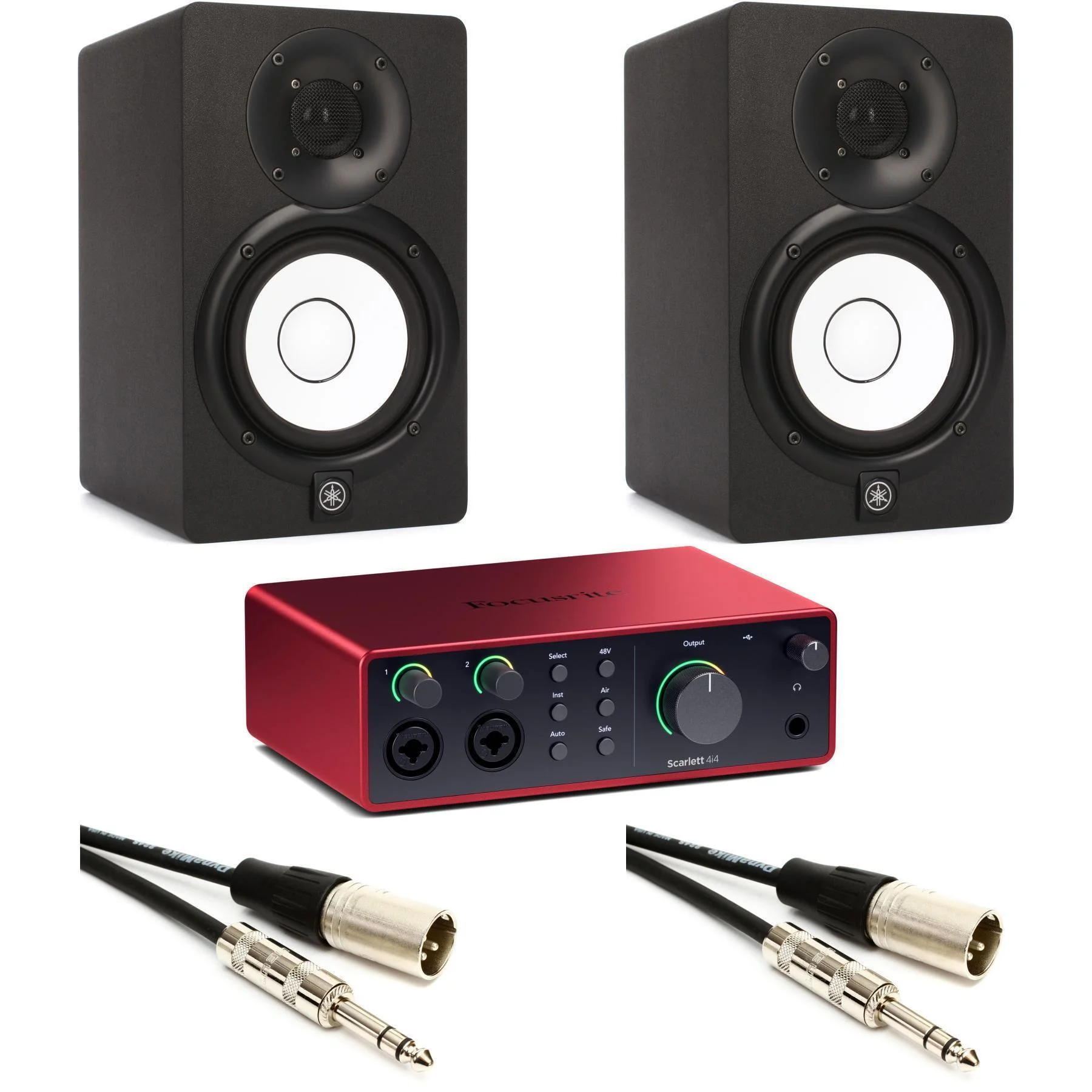 Focusrite Scarlett 4i4 第四代USB音频接口和Yamaha HS5 5英寸有源录音室监听音箱套装