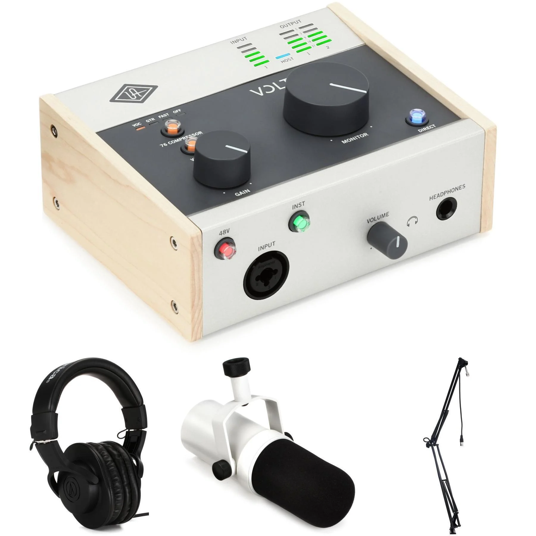 Universal Audio Volt 176 USB-C 音频接口，附麦克风和耳机