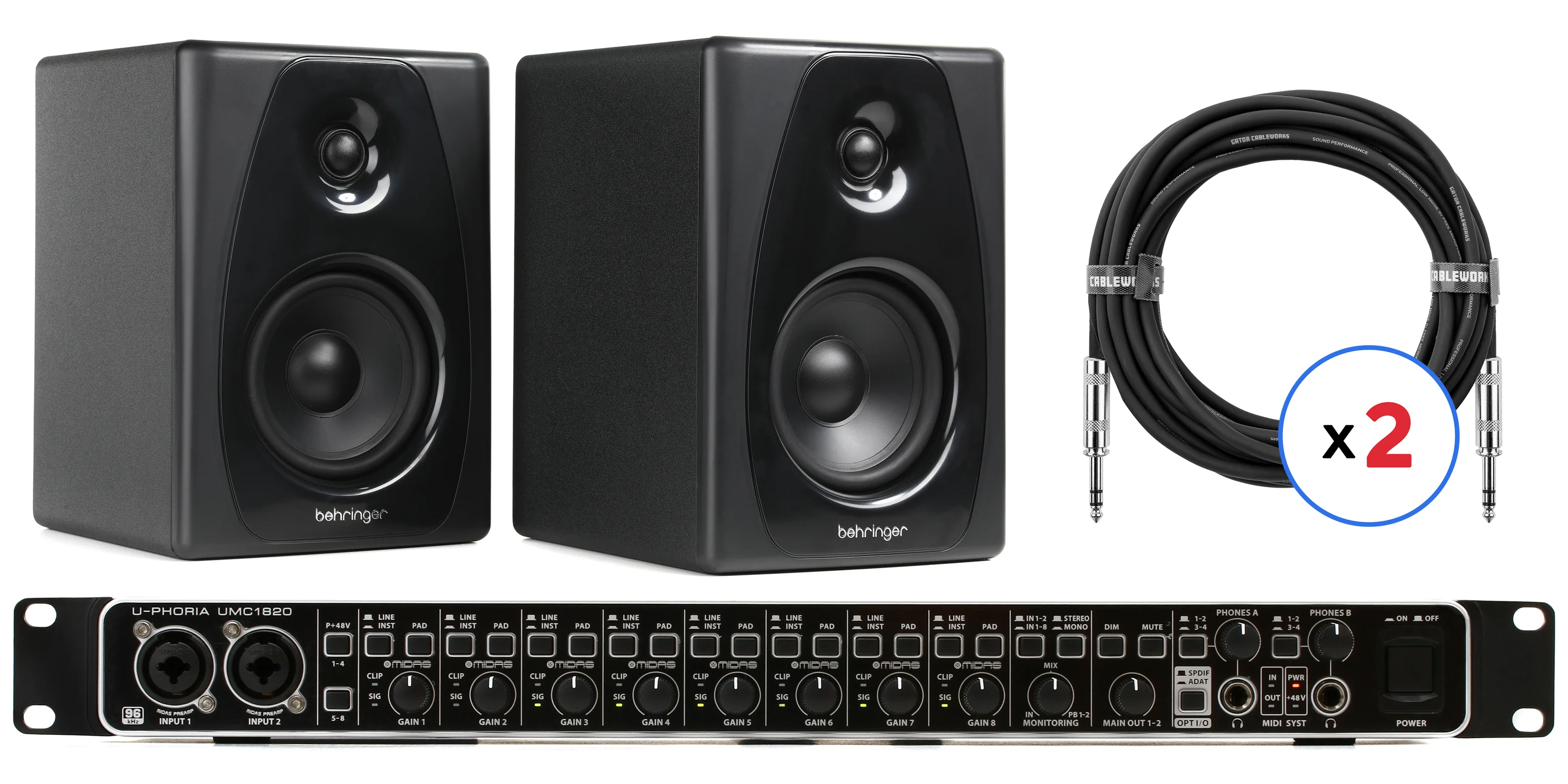 Behringer U-Phoria UMC1820 USB 音频接口和音箱套装