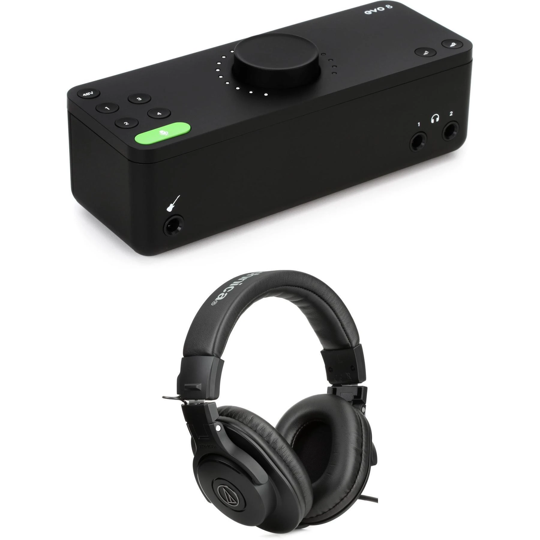 Audient EVO 8 USB 音频接口和耳机