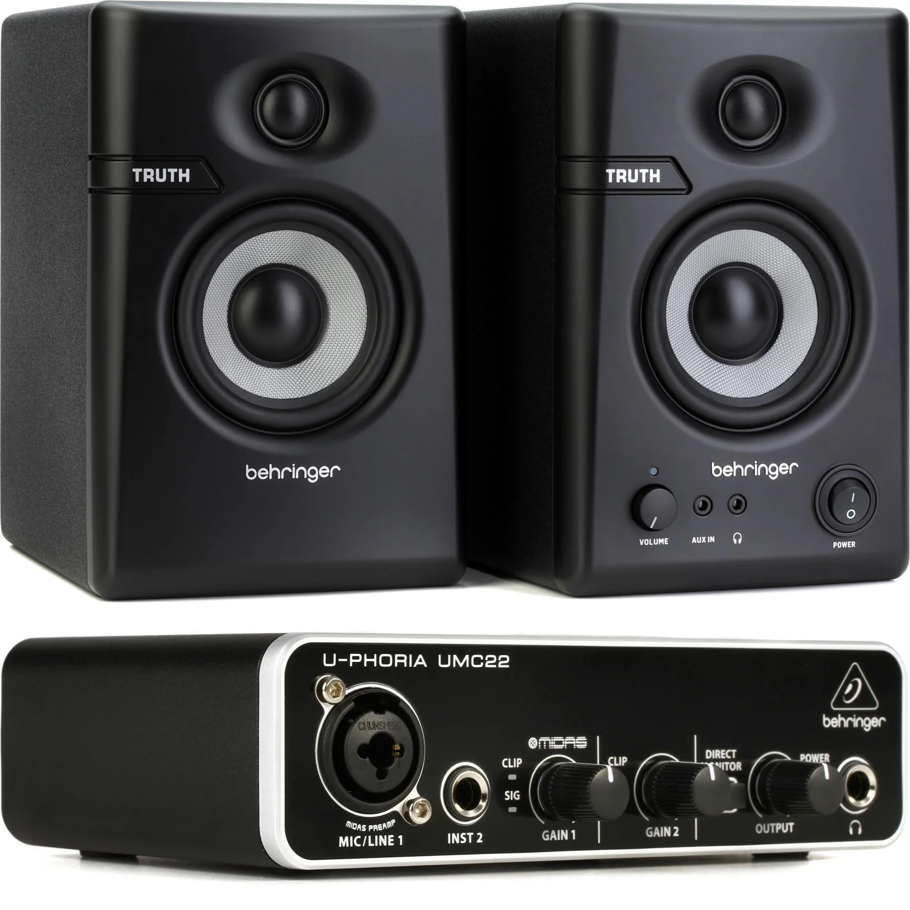 Behringer U-Phoria UMC22 USB 音频接口和音箱套装