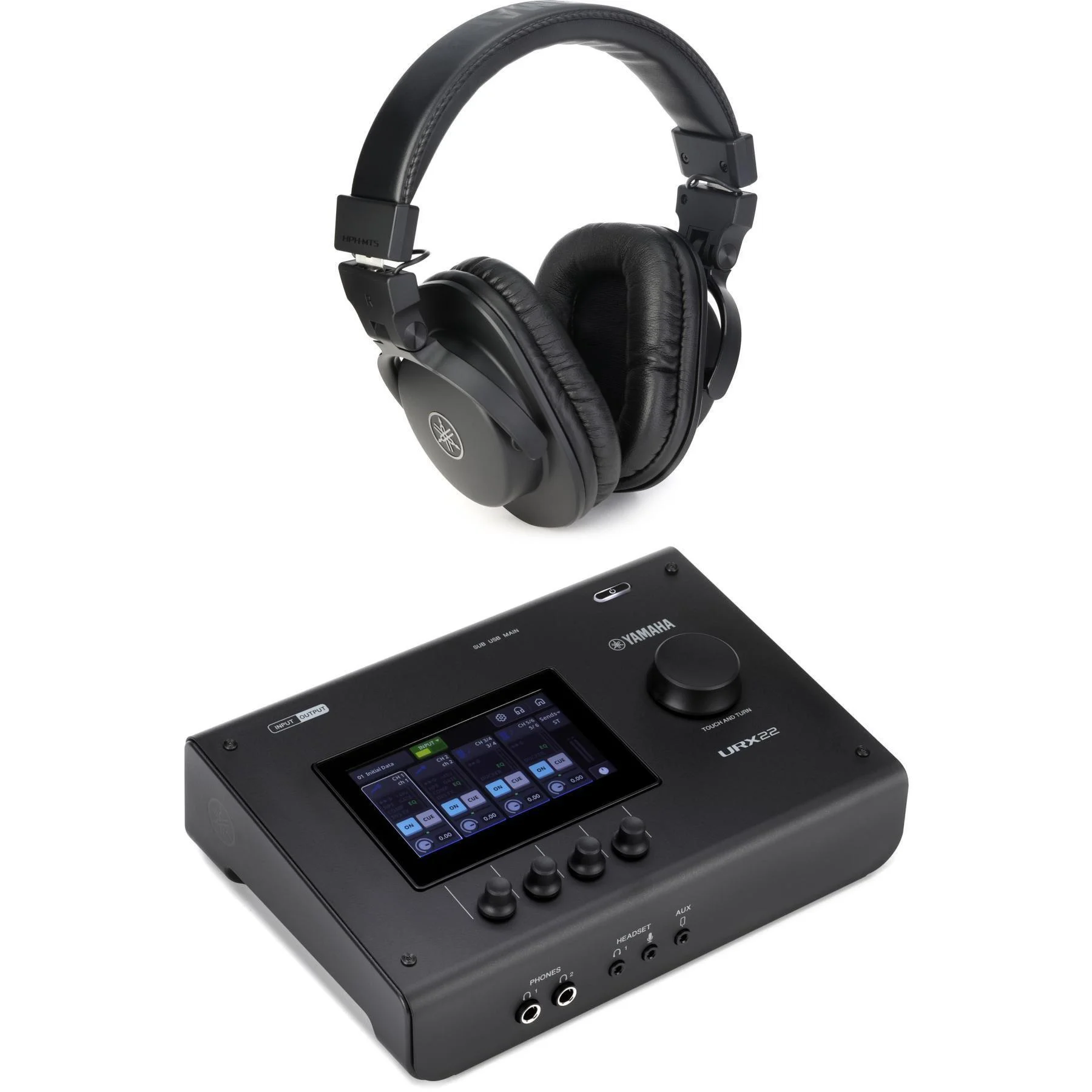 Yamaha URX22 USB-C 音频接口和耳机 - 黑色