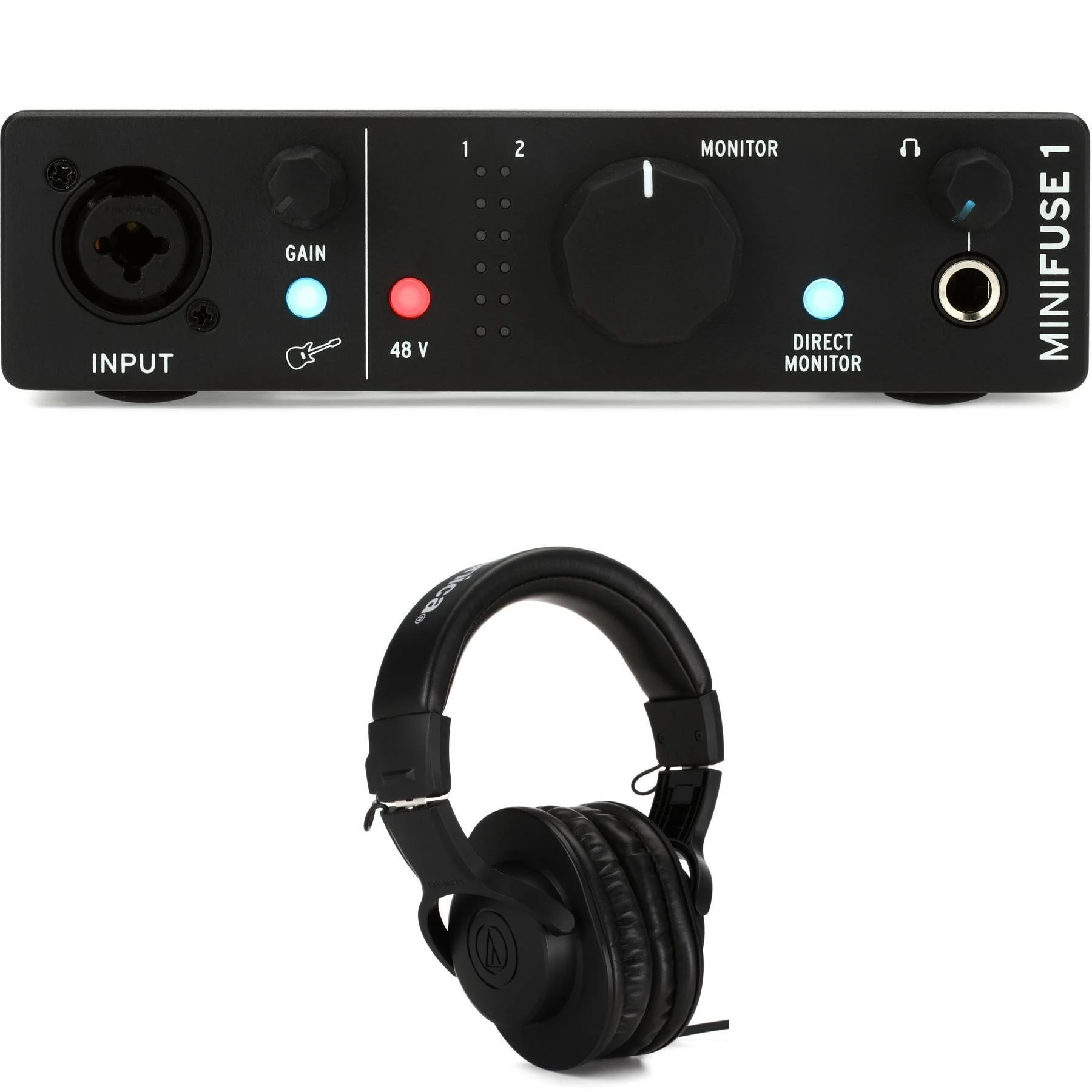 Arturia MiniFuse 1 USB-C 音频接口和耳机 - 黑色