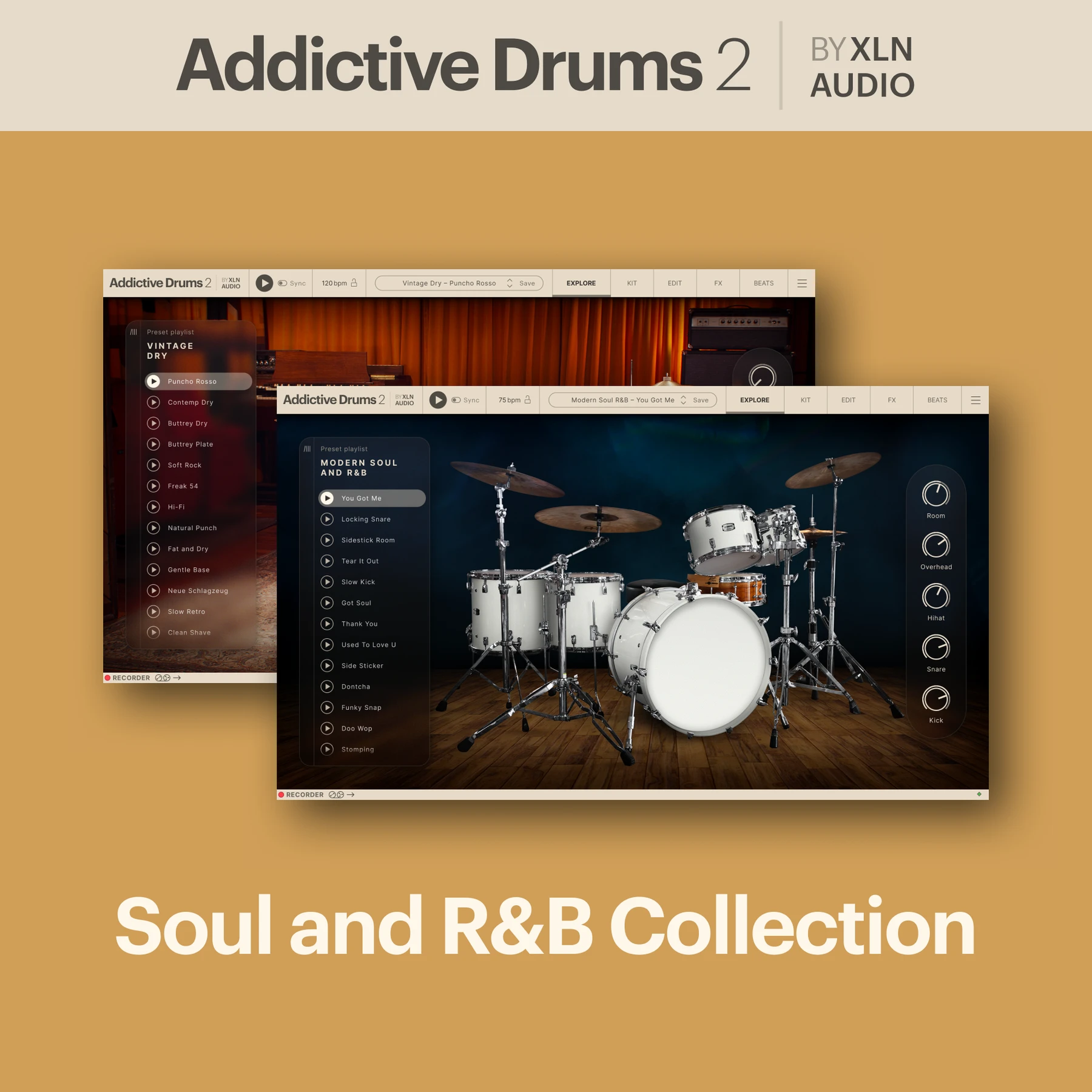 XLN Audio Addictive Drums 2.5：灵魂乐与R&B合集扩展包