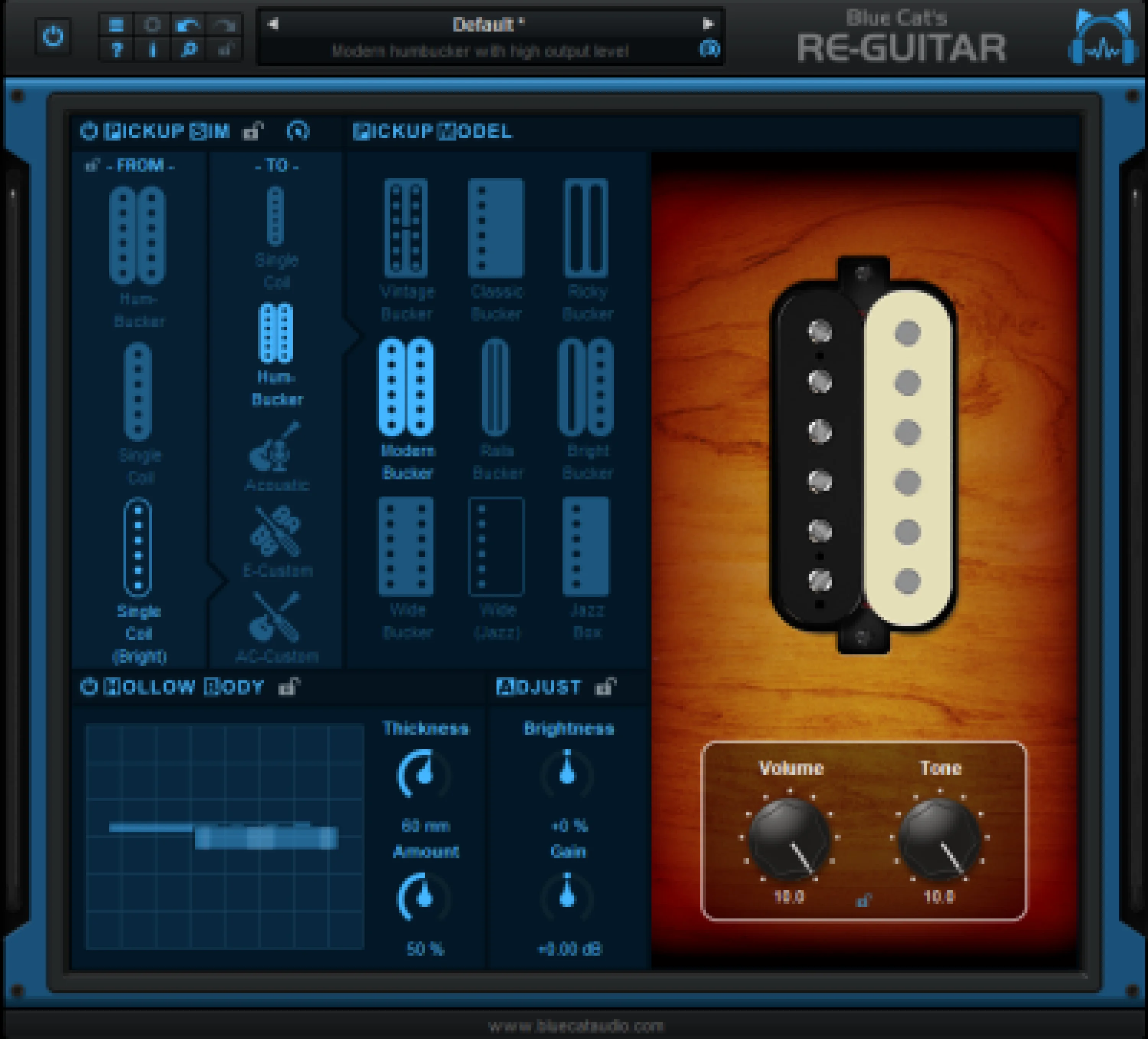 Blue Cat Audio Re-Guitar 吉他与拾音器建模插件
