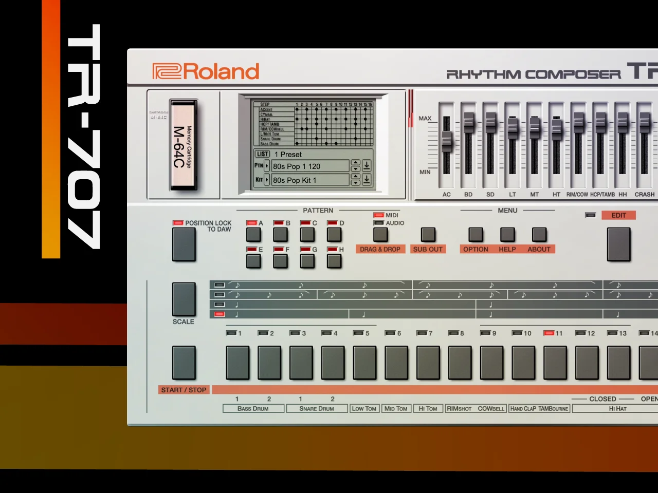 Roland TR-707 鼓机软件