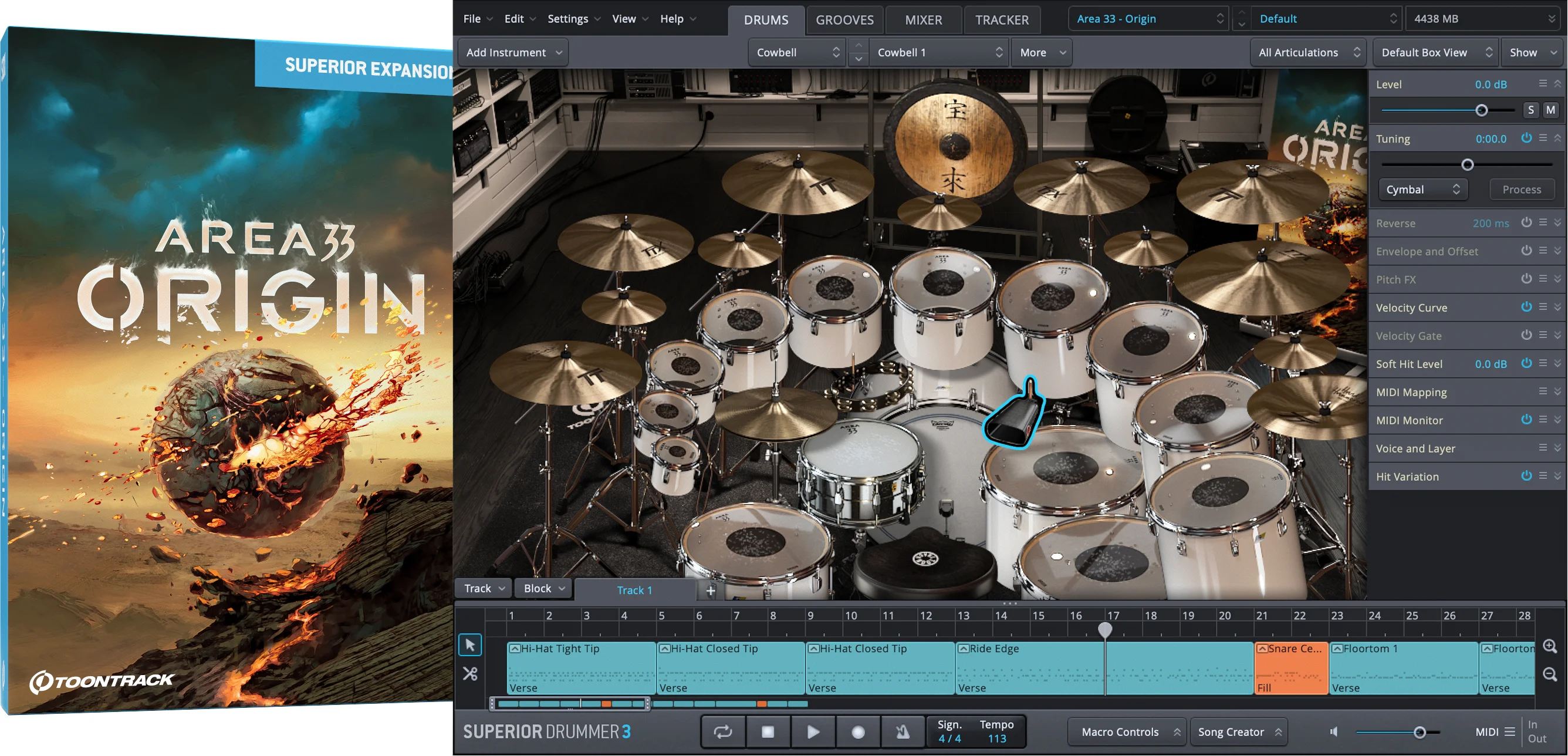 Toontrack Area 33 - Origin SDX 音色扩展包