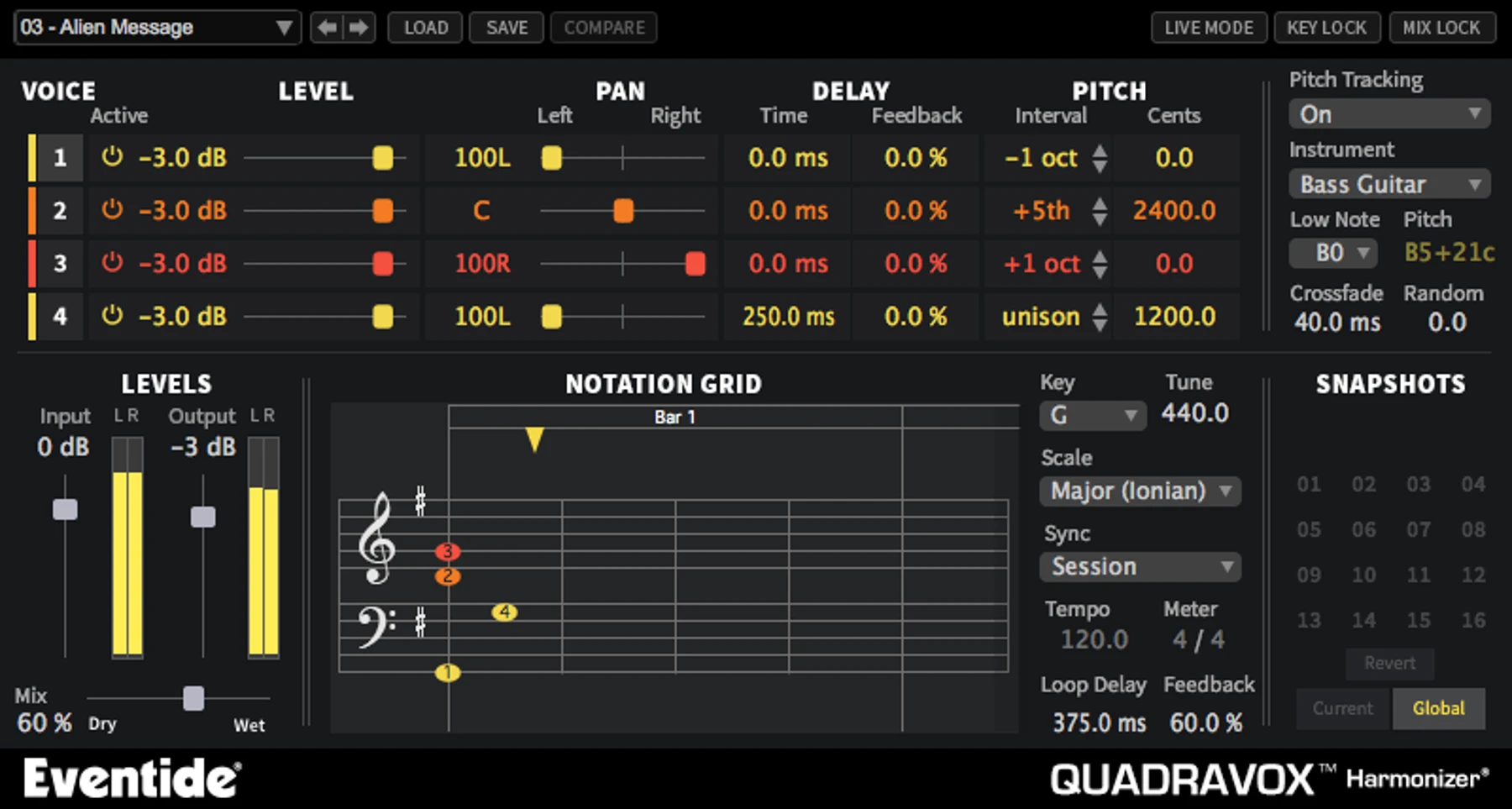 Eventide Quadravox 四声部移调和声器插件