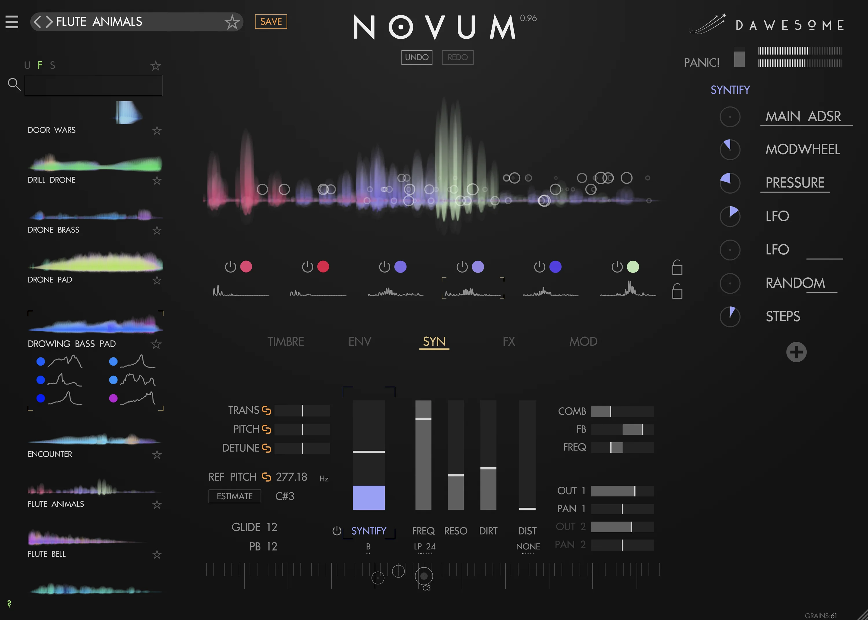 Tracktion Novum 软件合成器