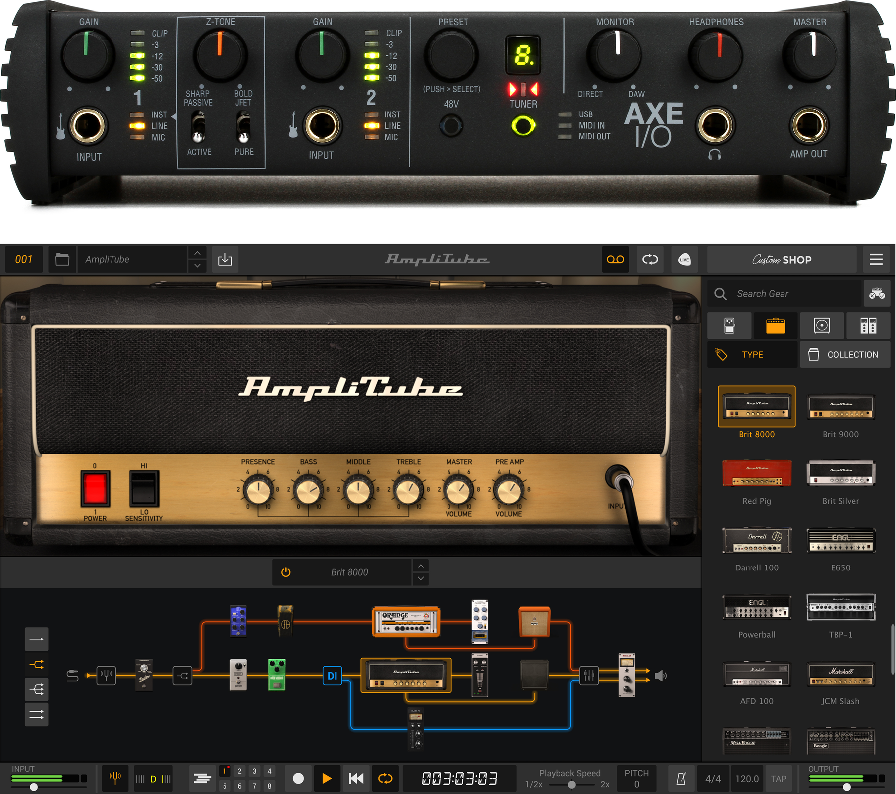 IK Multimedia Axe I/O + AmpliTube 5 Max + TONEX MAX 套装