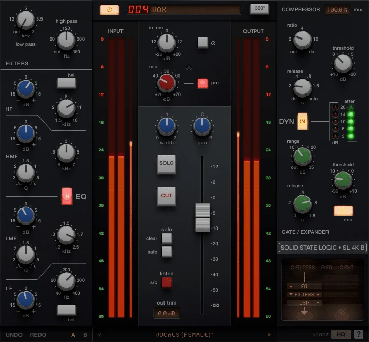 Solid State Logic 4K B 通道条插件