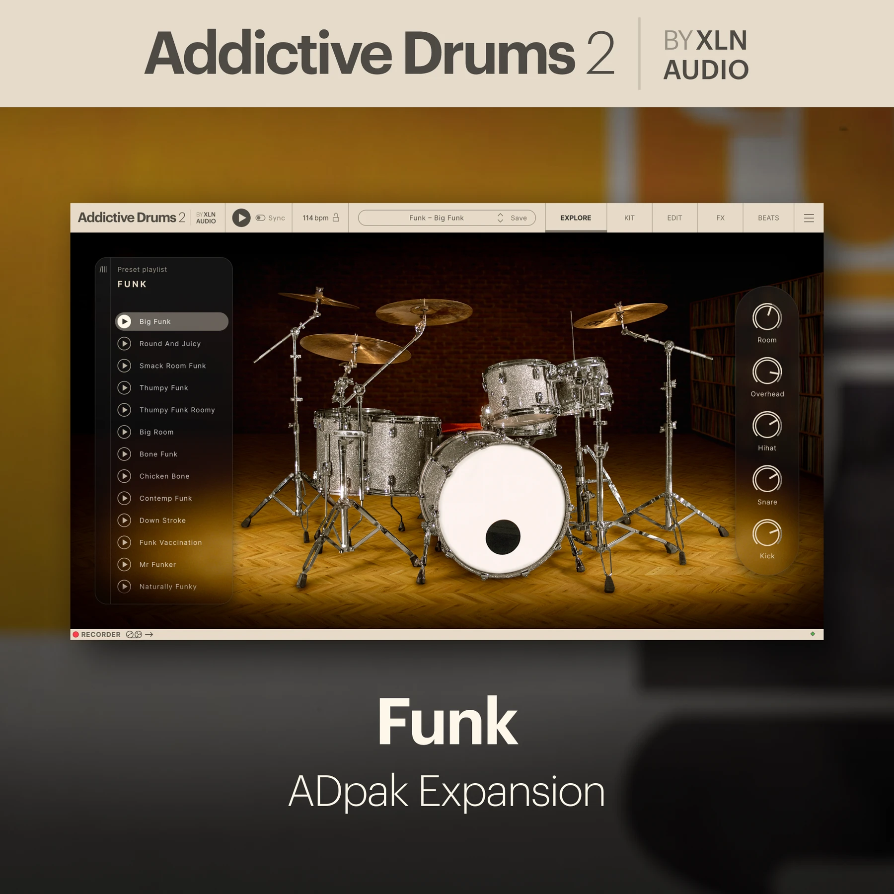 XLN Audio Funk ADpak Addictive Drums 2.5 扩展包