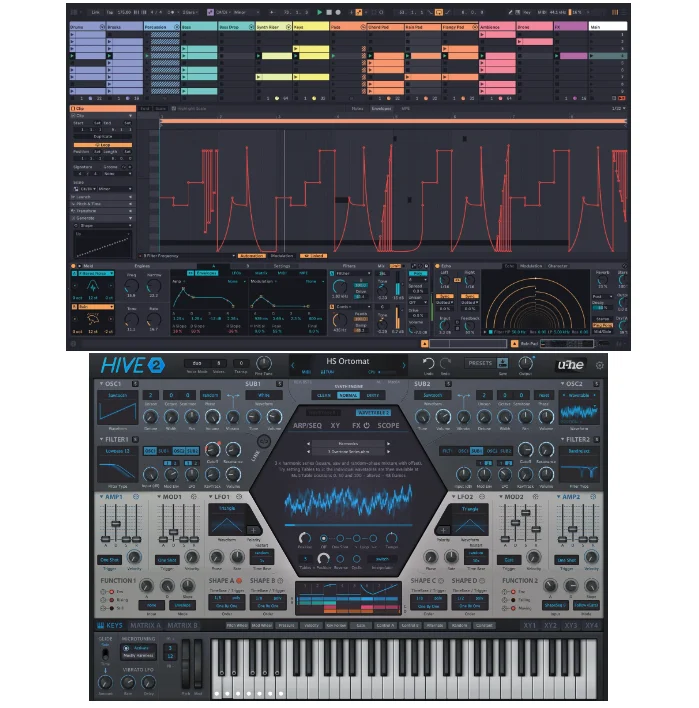 Ableton Live 12 Standard 与 u-he Hive 2 合成器插件套装