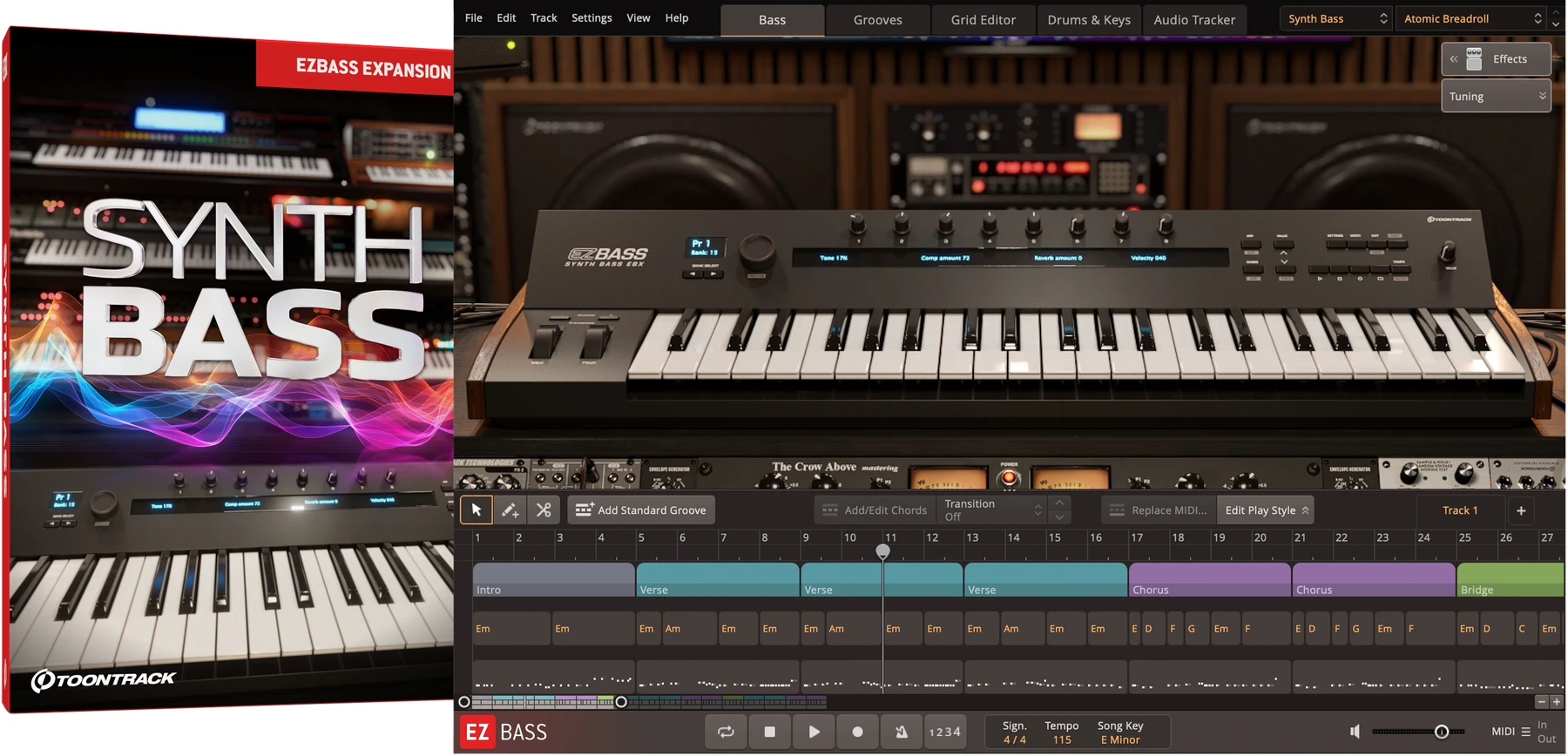 Toontrack Synth Bass EBX 音色扩展包（适用于 EZbass）