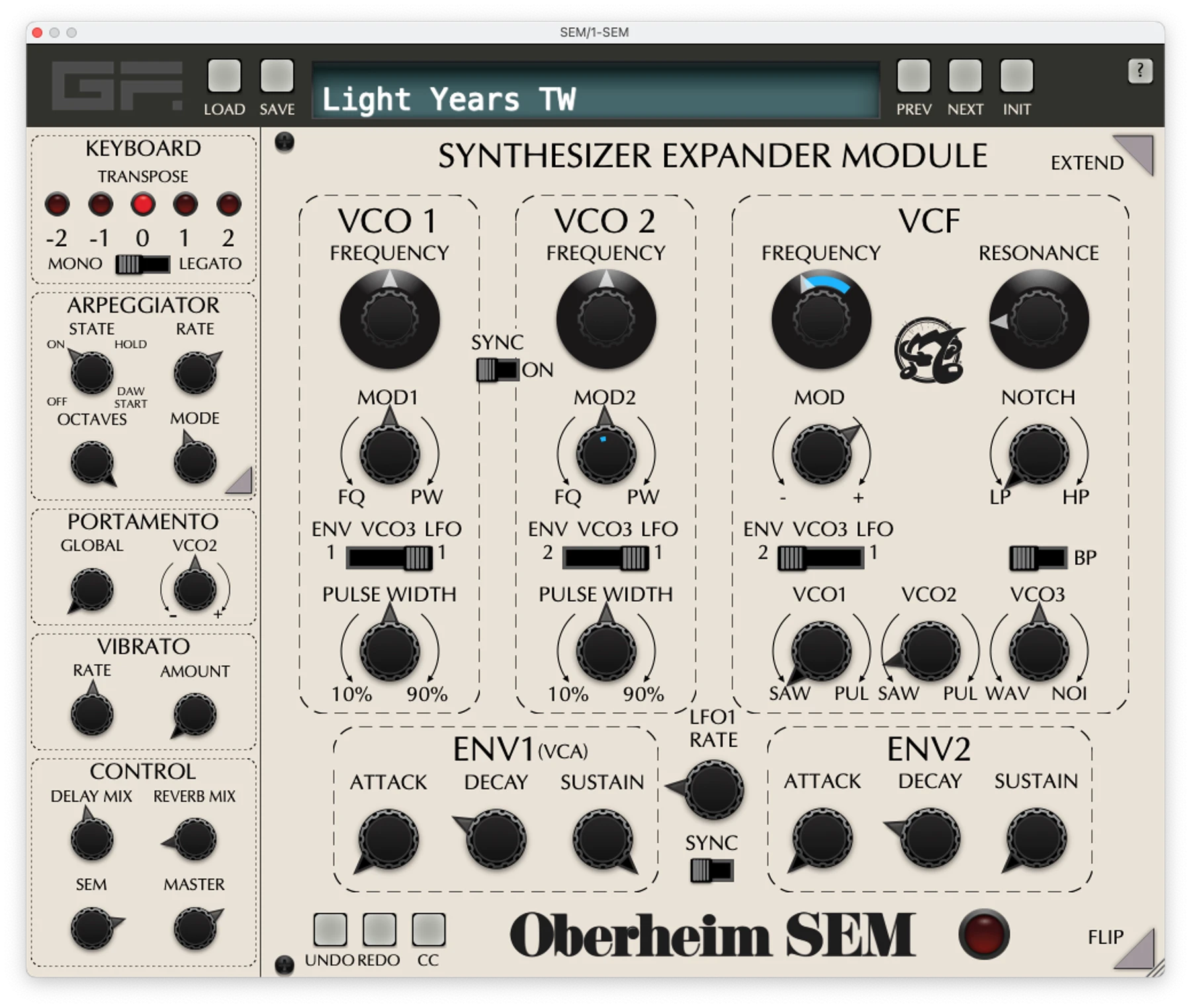 GForce Oberheim SEM 虚拟模拟合成器插件
