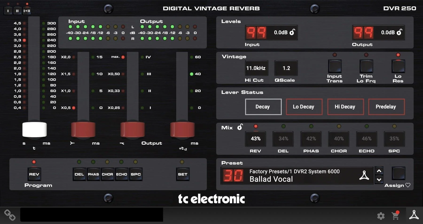TC Electronic DVR250 数字复古混响插件