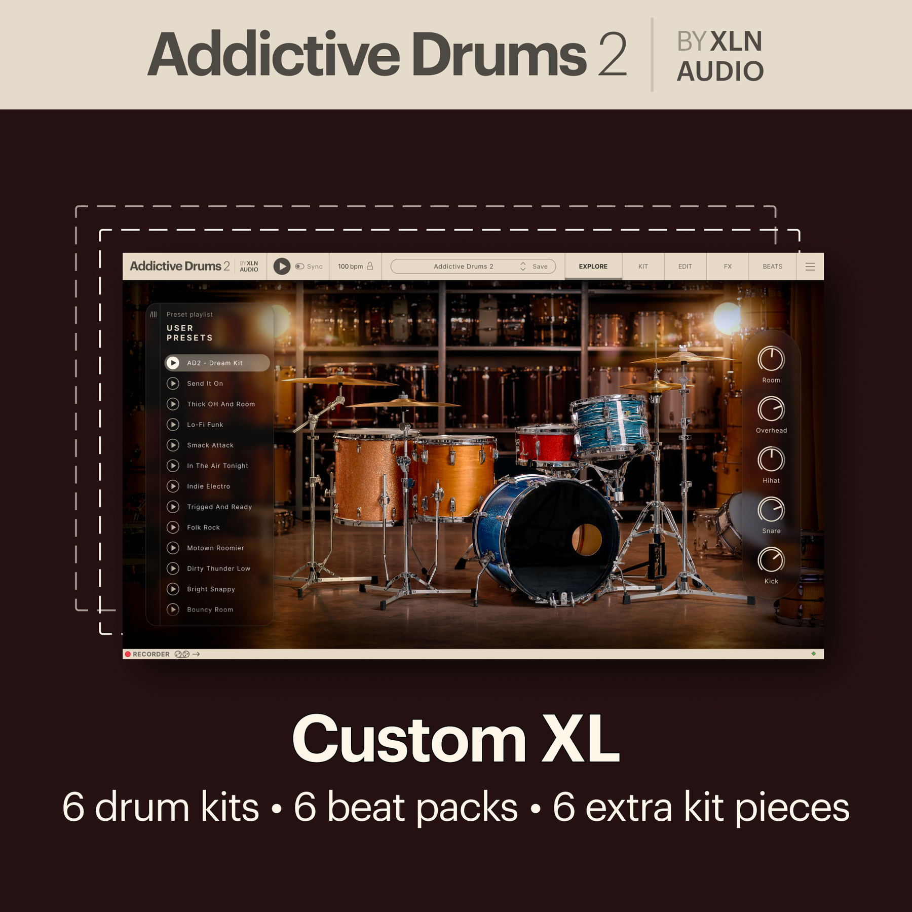 XLN Audio Addictive Drums 2.5：Custom XL 套装