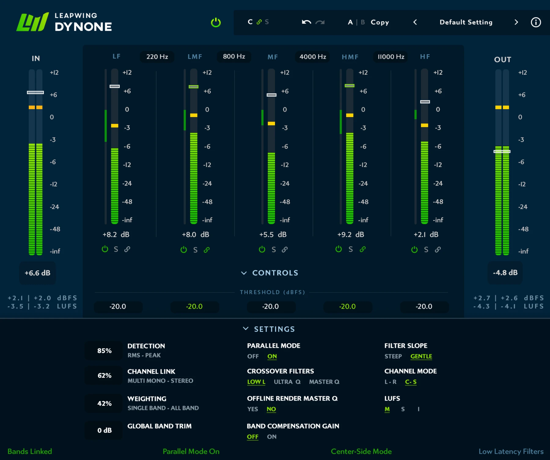 Leapwing Audio DynOne 并行多频段动态处理插件