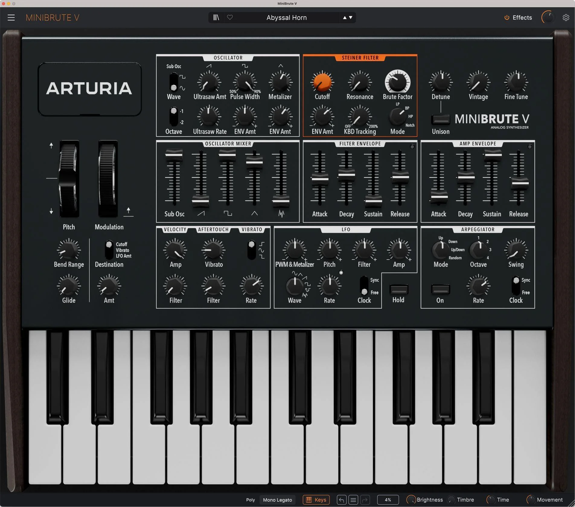 Arturia MiniBrute V 半模块化合成器插件