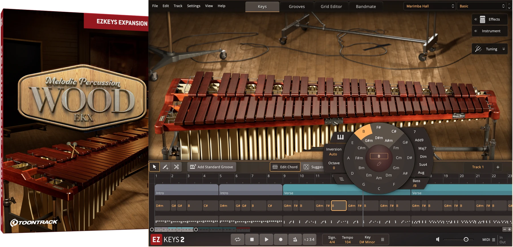 Toontrack 旋律打击乐木质音色 EKX 扩展包（适用于 EZkeys）