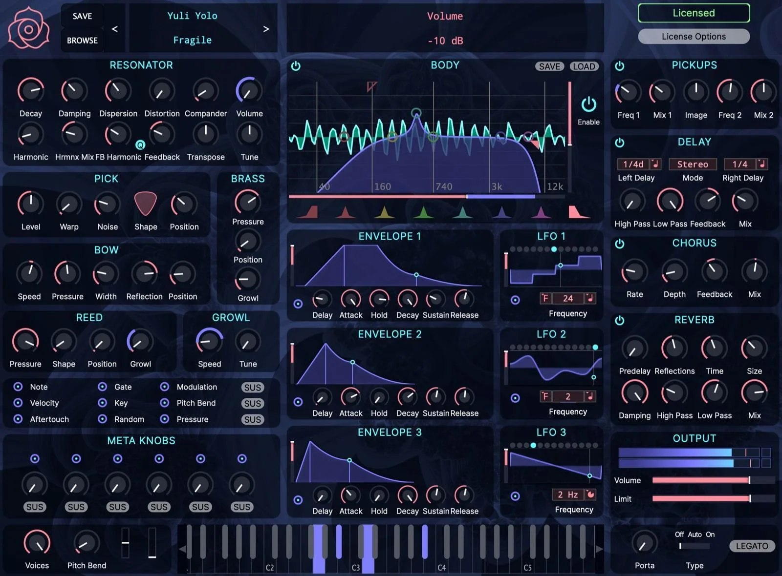 Tracktion Outersect Modeler 物理建模虚拟乐器