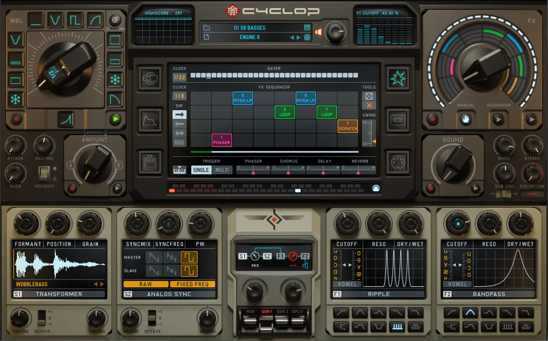 Sugar Bytes Cyclop 扭曲贝斯合成器软件乐器