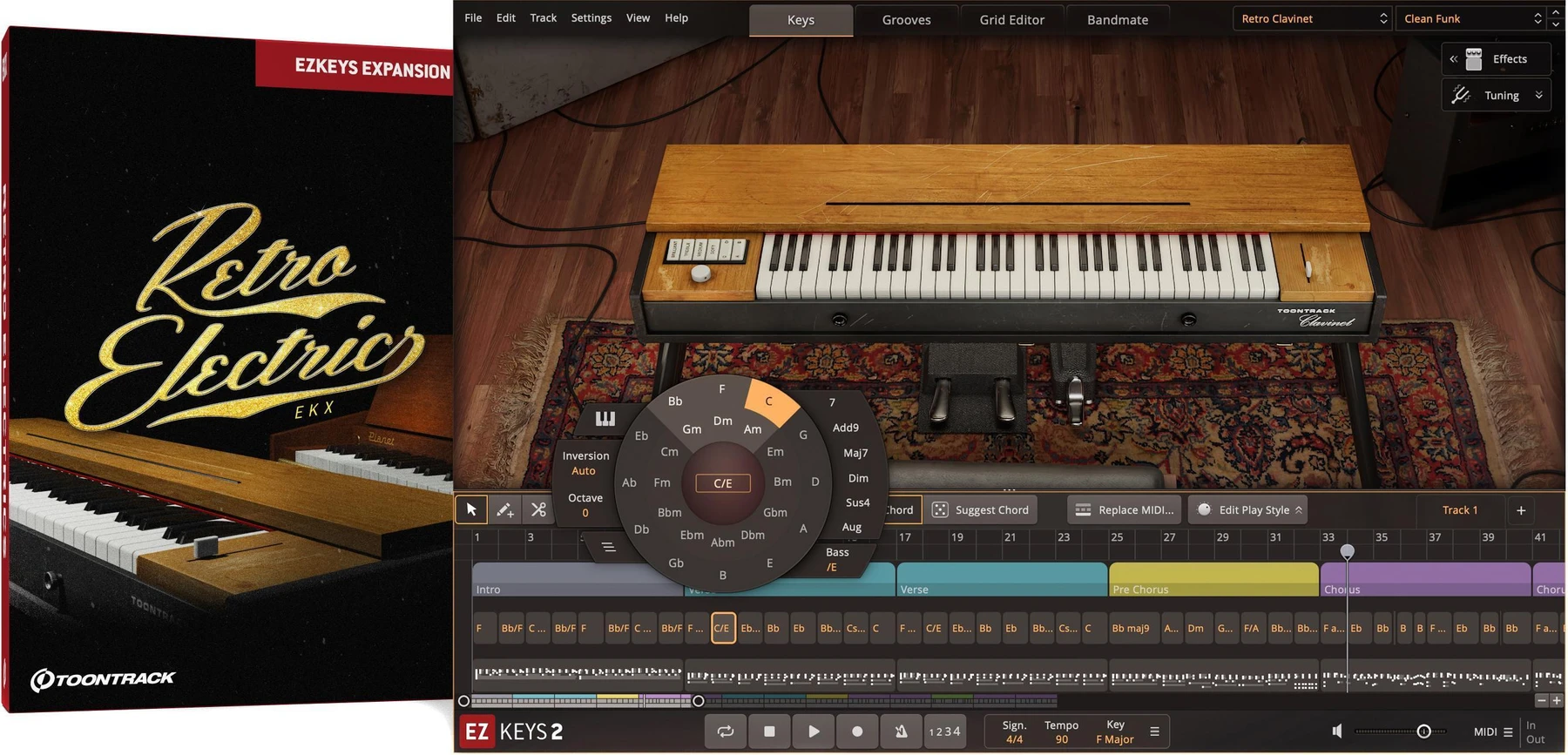 Toontrack 用于 EZkeys 的 Retro Electrics EKX 音色扩展