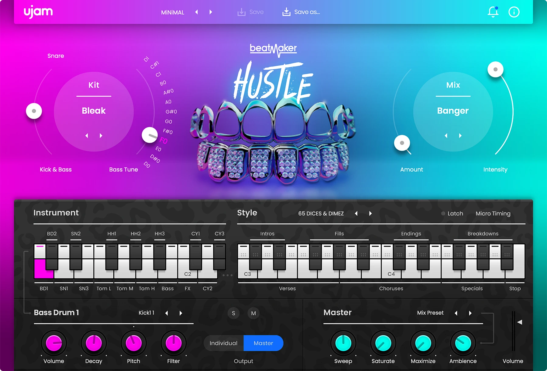UJAM Beatmaker Hustle 2 Trap/Grime 虚拟鼓机