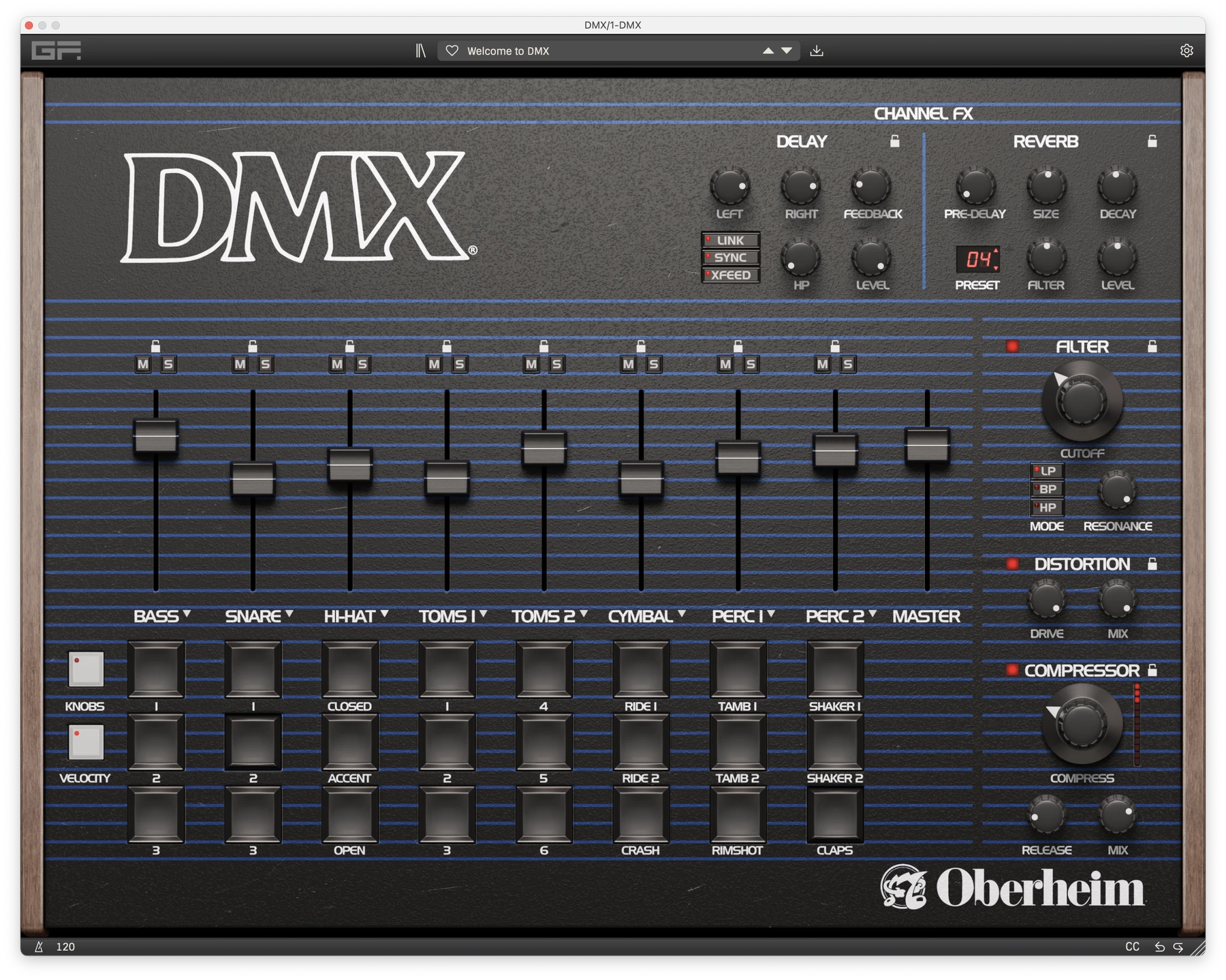GForce Oberheim DMX 鼓机插件