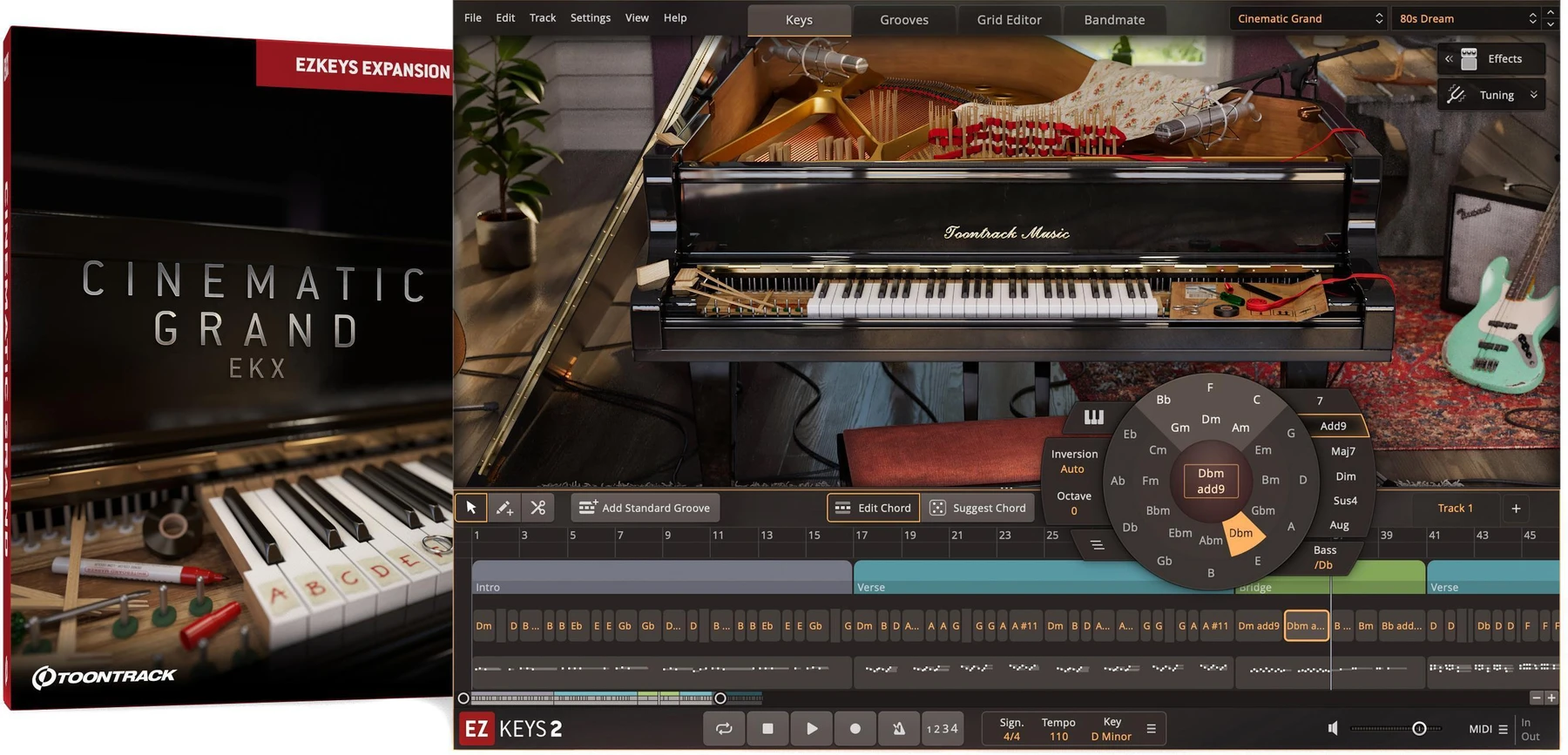 Toontrack Cinematic Grand EKX 音色扩展包（适用于 EZkeys）