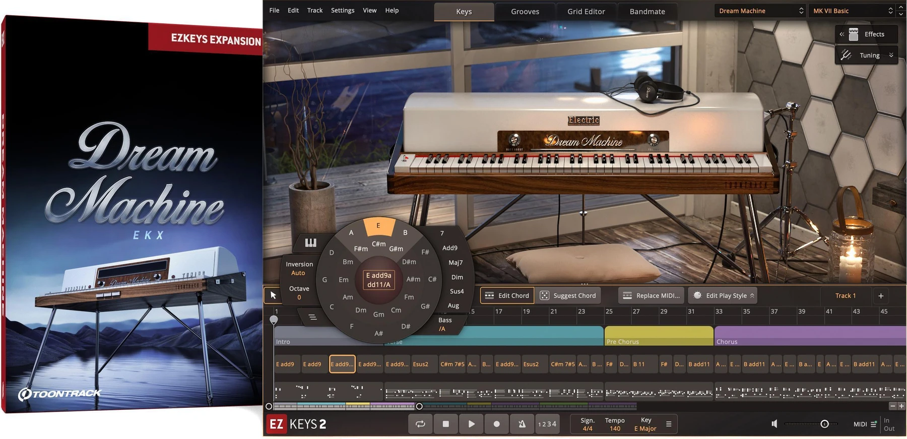 Toontrack Dream Machine EKX 音色扩展包（适用于 EZkeys）