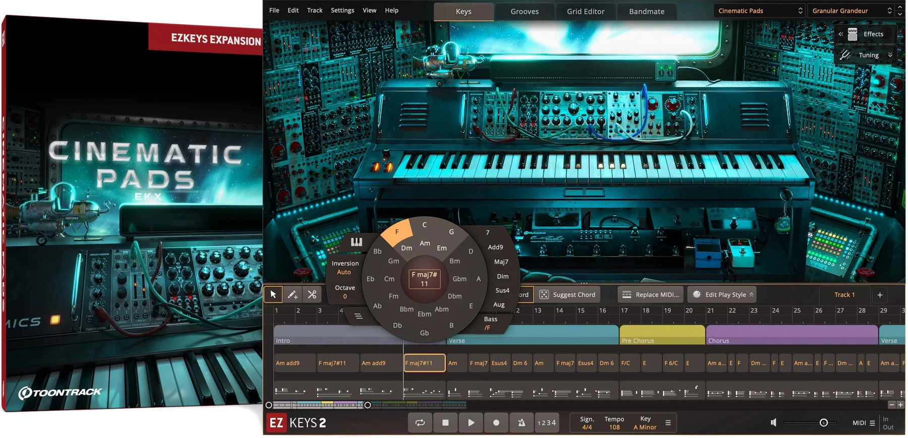 Toontrack Cinematic Pads EKX 音色扩展包（适用于 EZkeys）