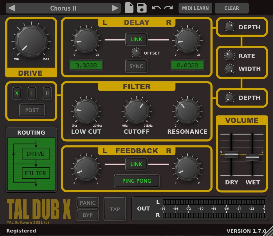 TAL Software TAL-Dub-X 延迟插件