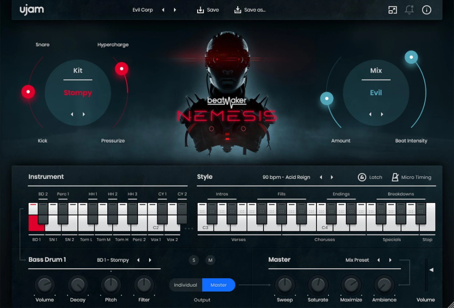 UJAM Beatmaker Nemesis 赛博朋克虚拟鼓机