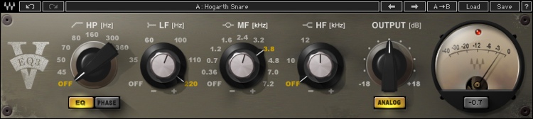Waves V-EQ3 三段均衡器插件