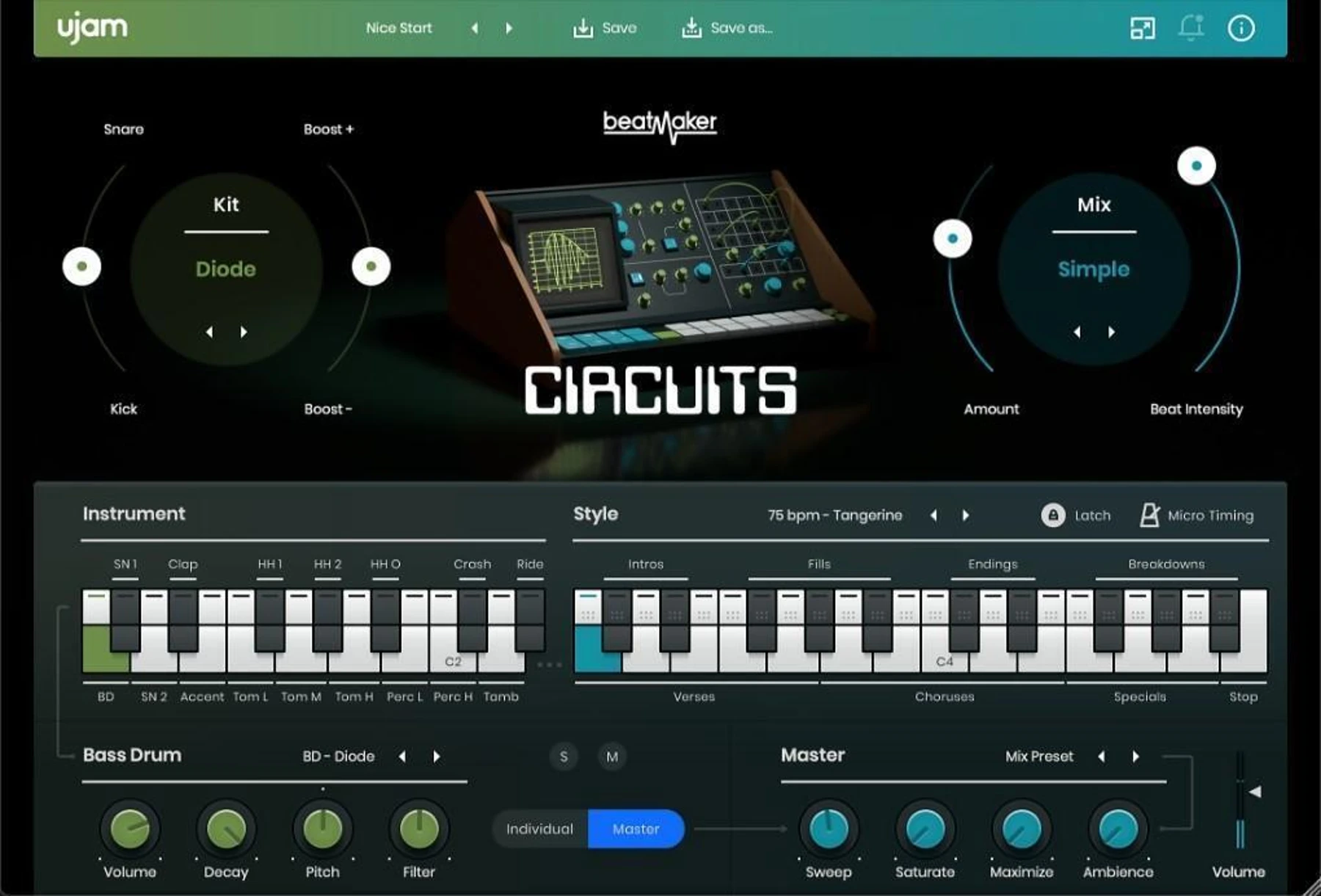 UJAM Beatmaker Circuits 模拟风格虚拟鼓机