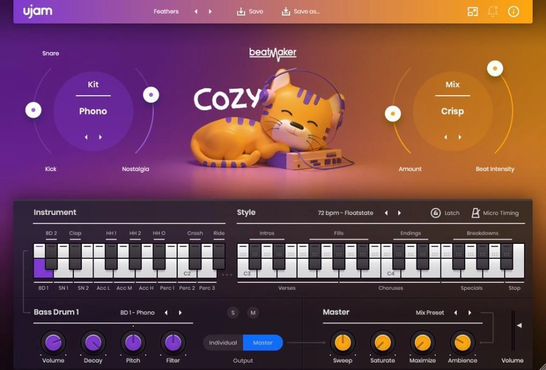 UJAM Beatmaker Cozy Lo-fi 虚拟鼓机
