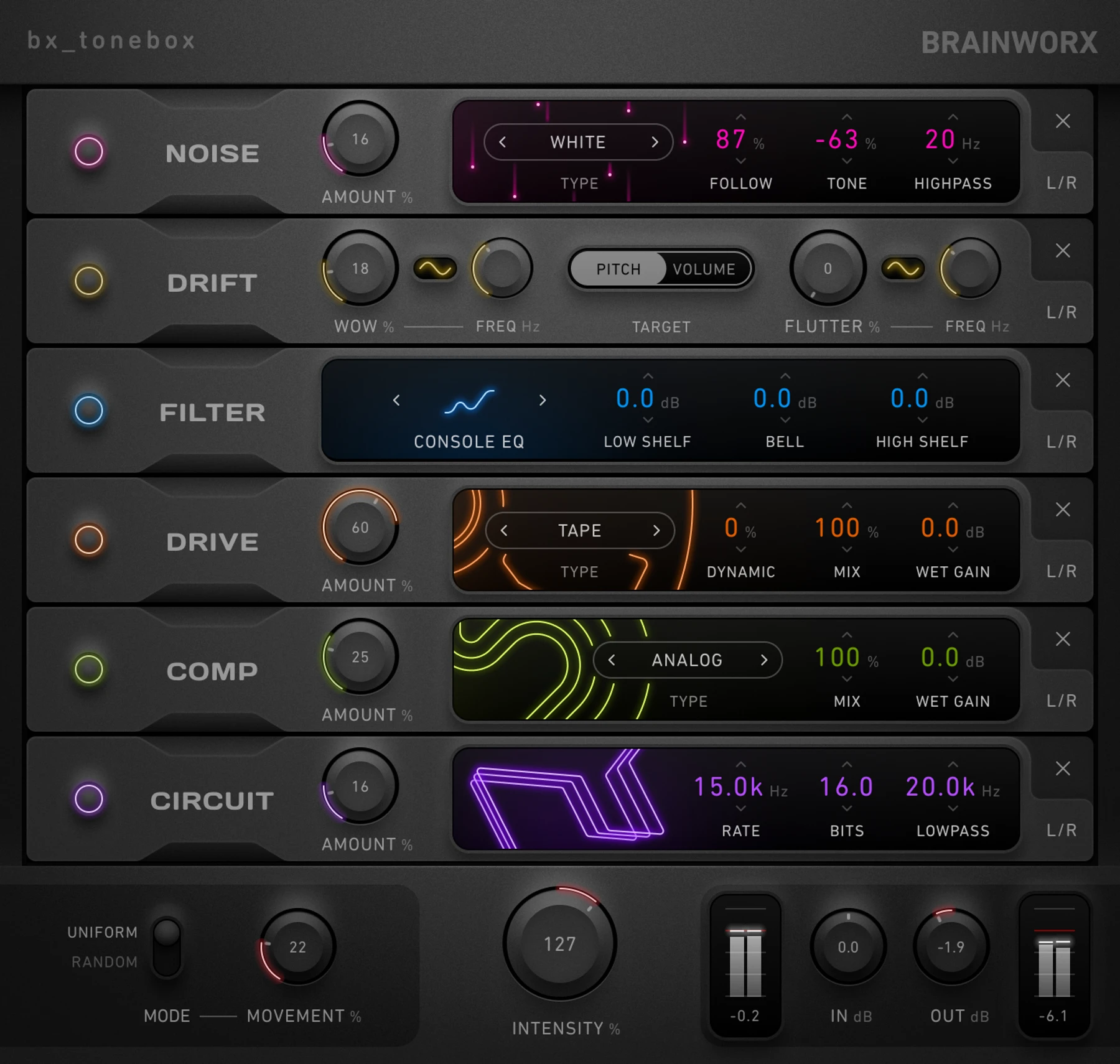 Brainworx bx_tonebox 多效果器插件
