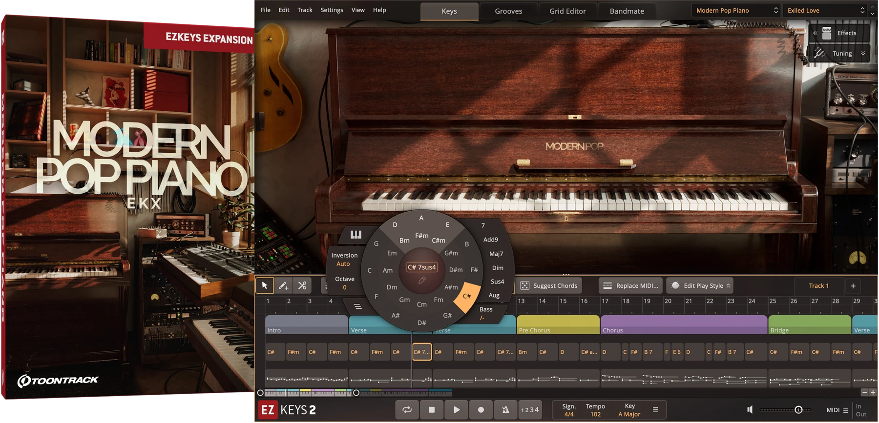 Toontrack 现代流行钢琴 EKX 音色扩展包（适用于 EZkeys）