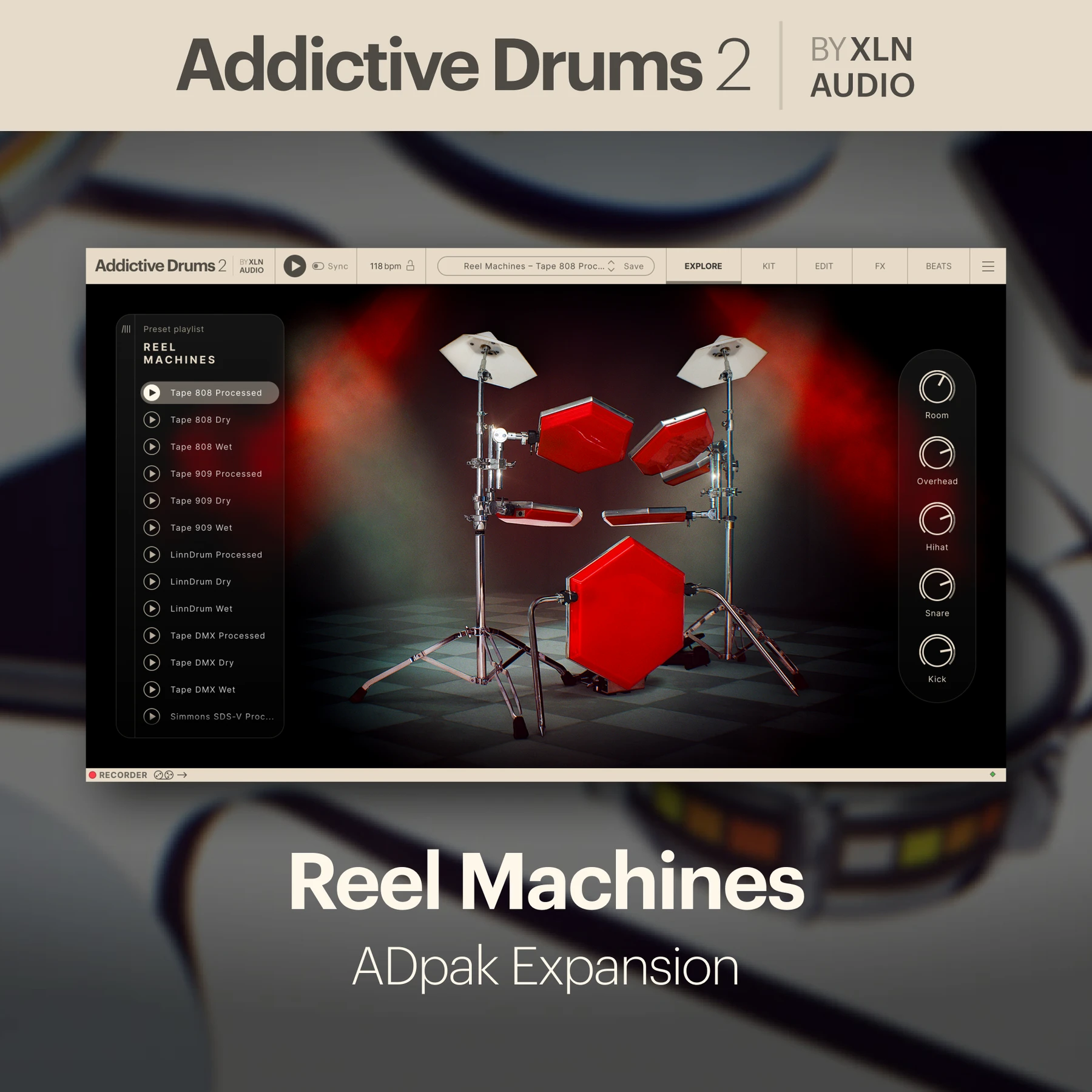 XLN Audio Reel Machines ADpak 扩展包，适用于 Addictive Drums 2.5