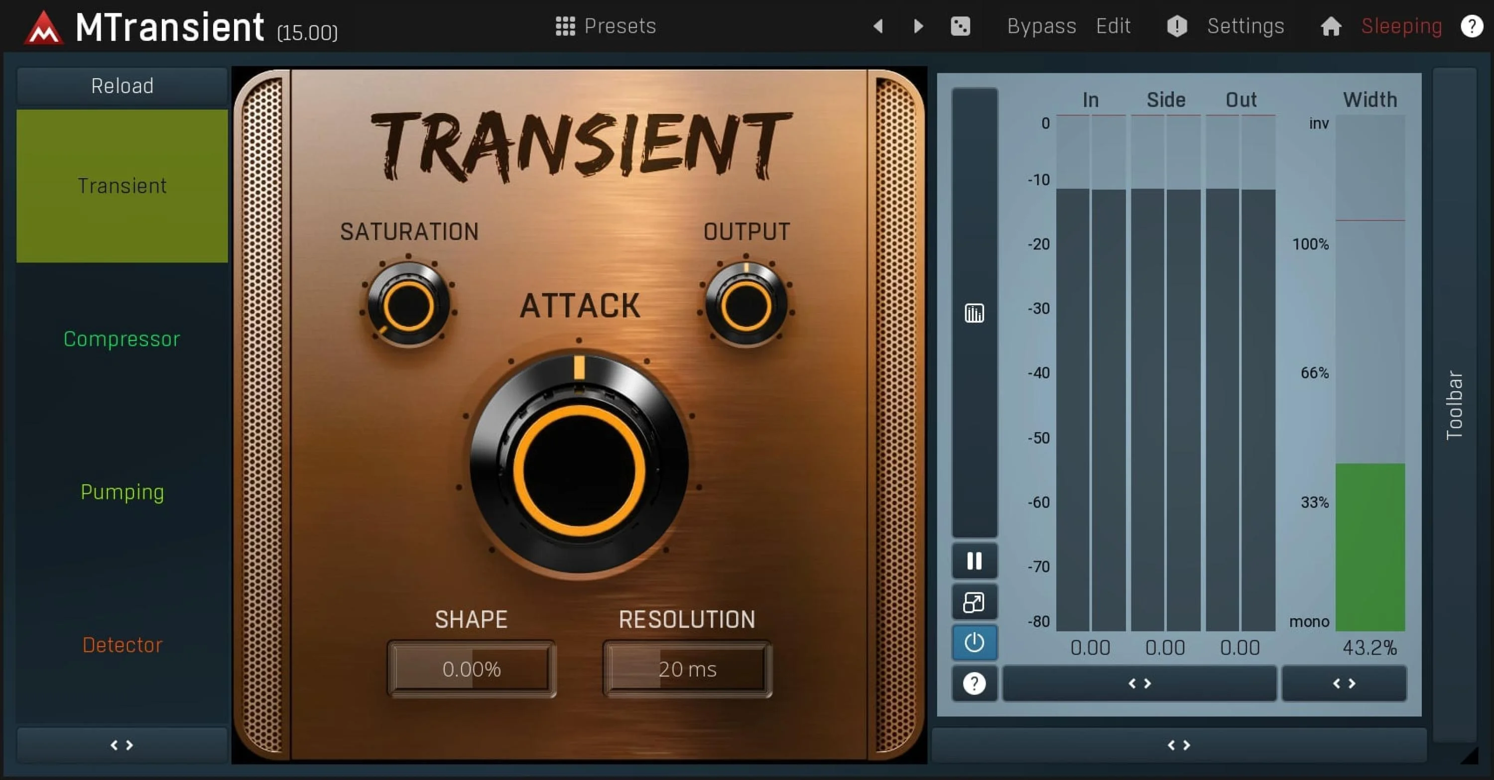 MeldaProduction MTransient 瞬态处理器插件