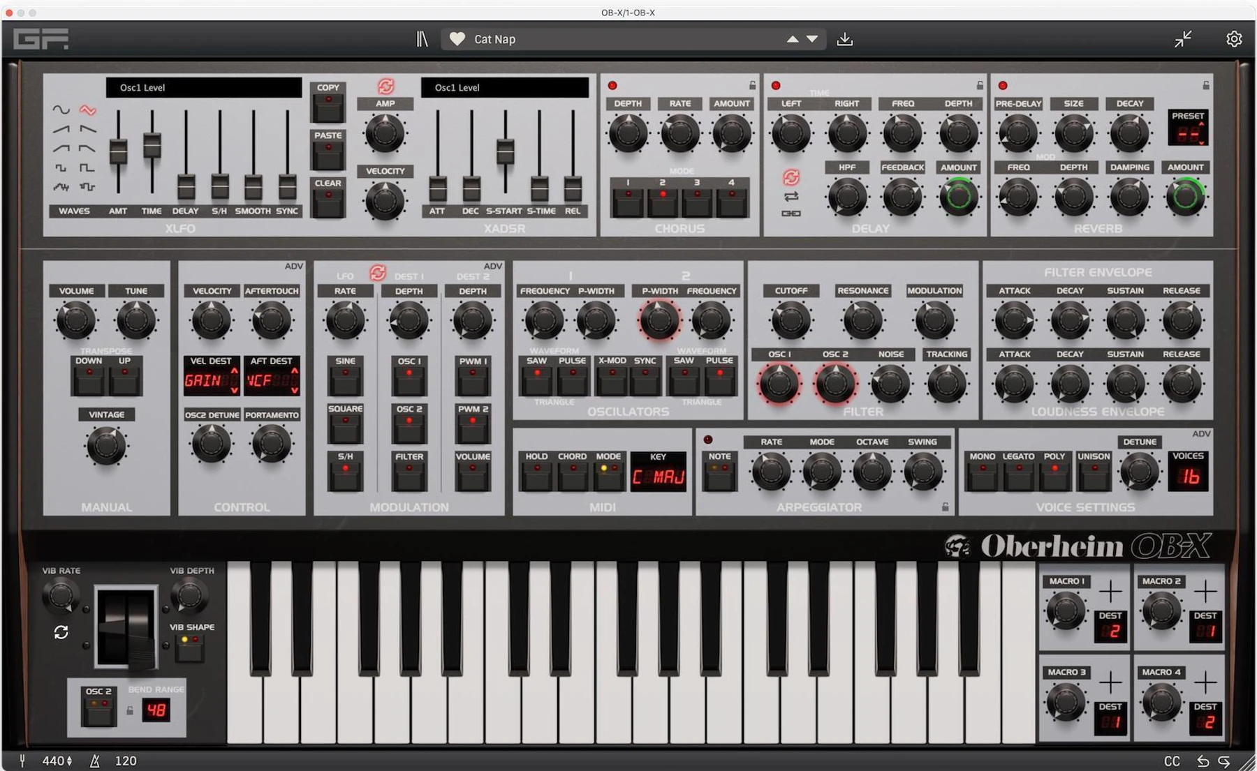 GForce Oberheim OB-X 虚拟模拟合成器插件