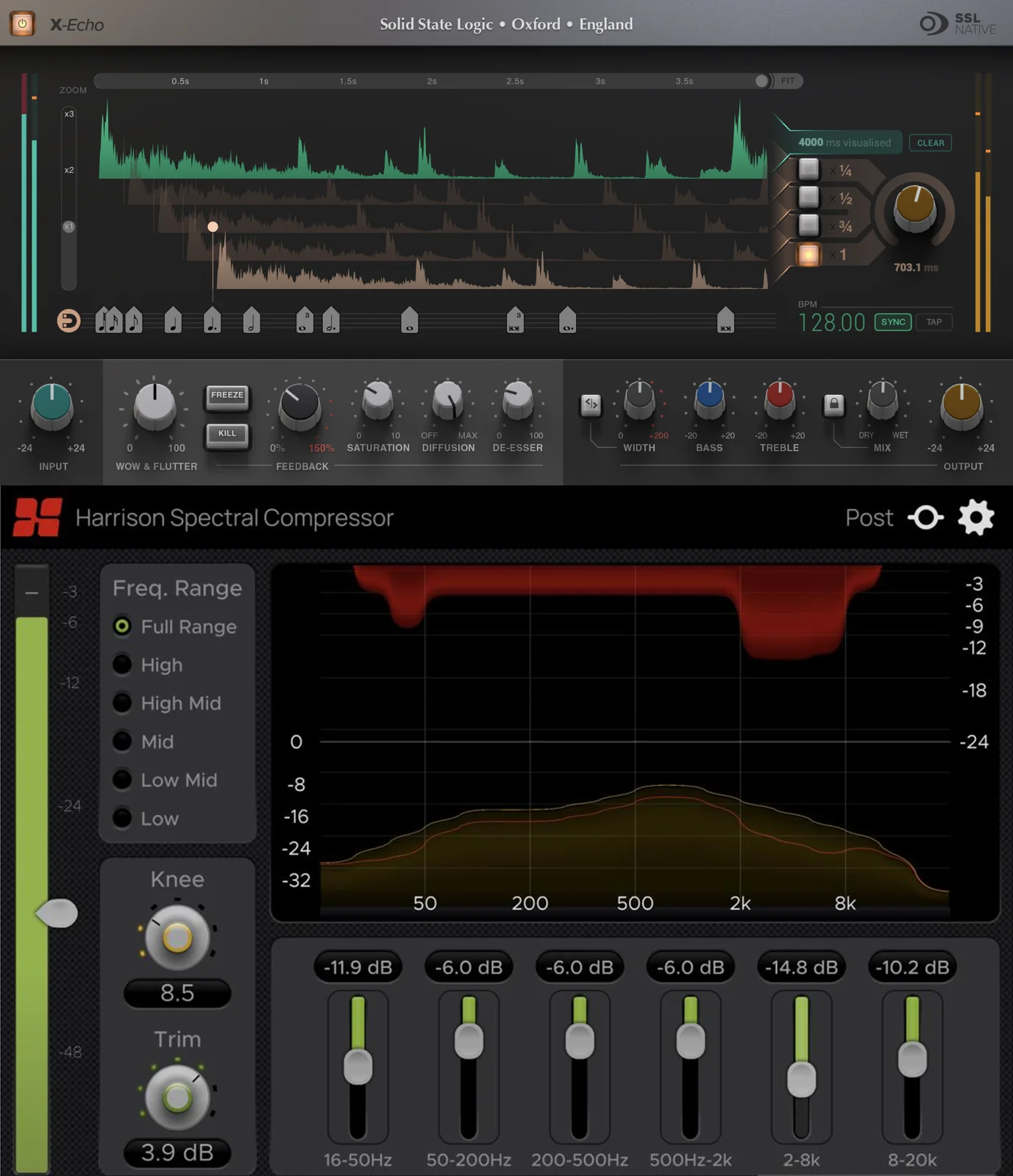 Solid State Logic X-Echo 和 Harrison MPC Spectral Compressor 插件套装