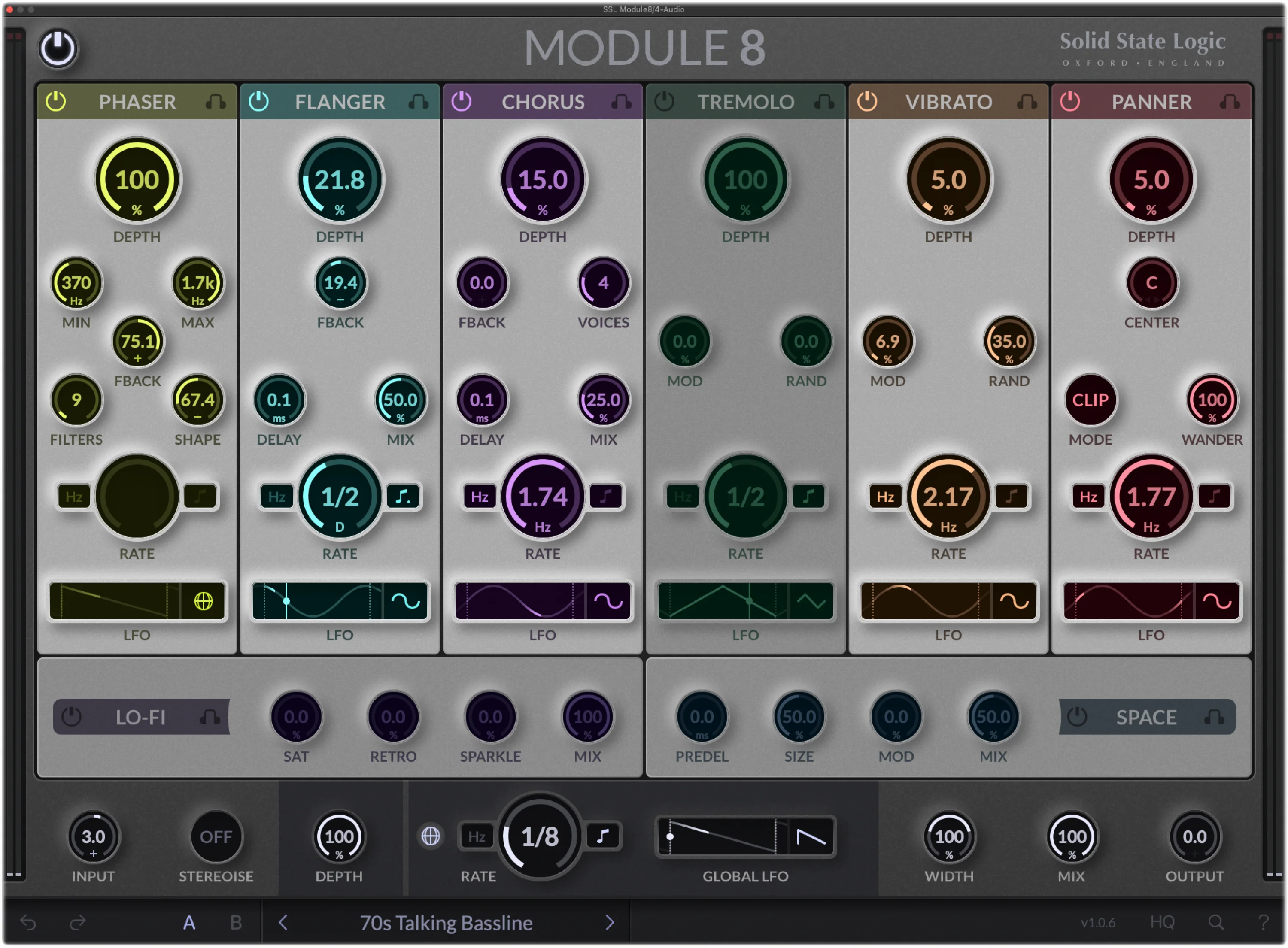 Solid State Logic Module8 调制效果机架插件